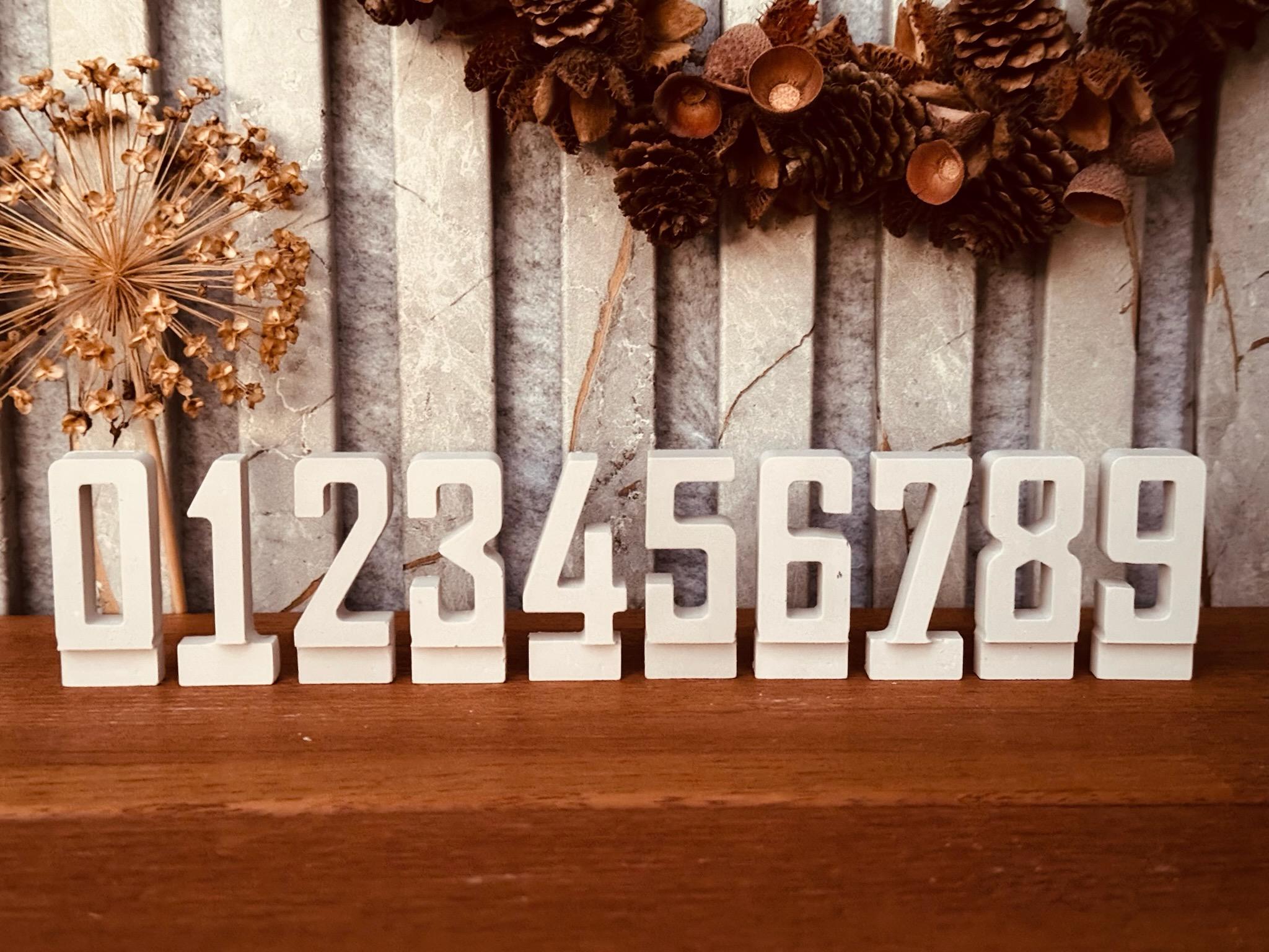 Silikon - Gießform - Zahlen 0-9 - Klötzchen - Häuserkranz -