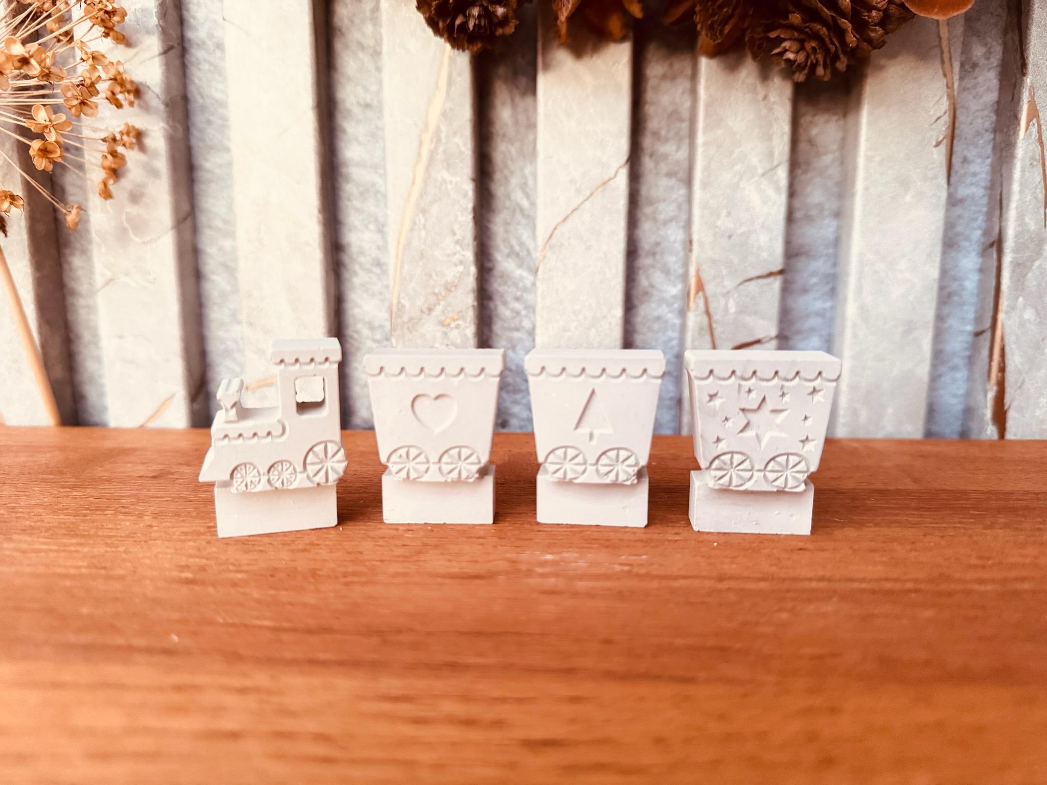 Silikon - Gießform - Weihnachtszug - Klötzchen - Häuserkranz -