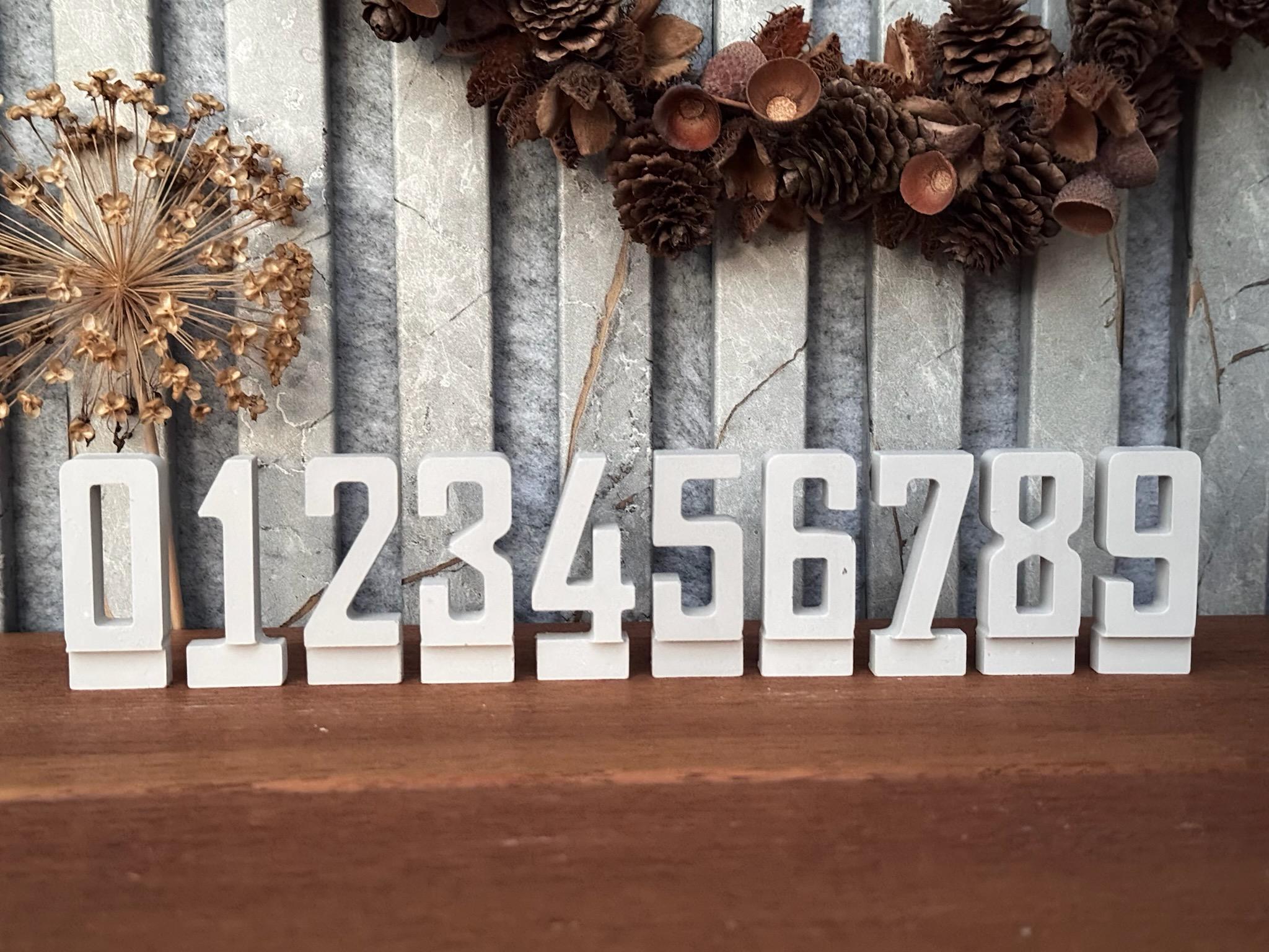 Silikon - Gießform - Zahlen 0-9 - Klötzchen - Häuserkranz -