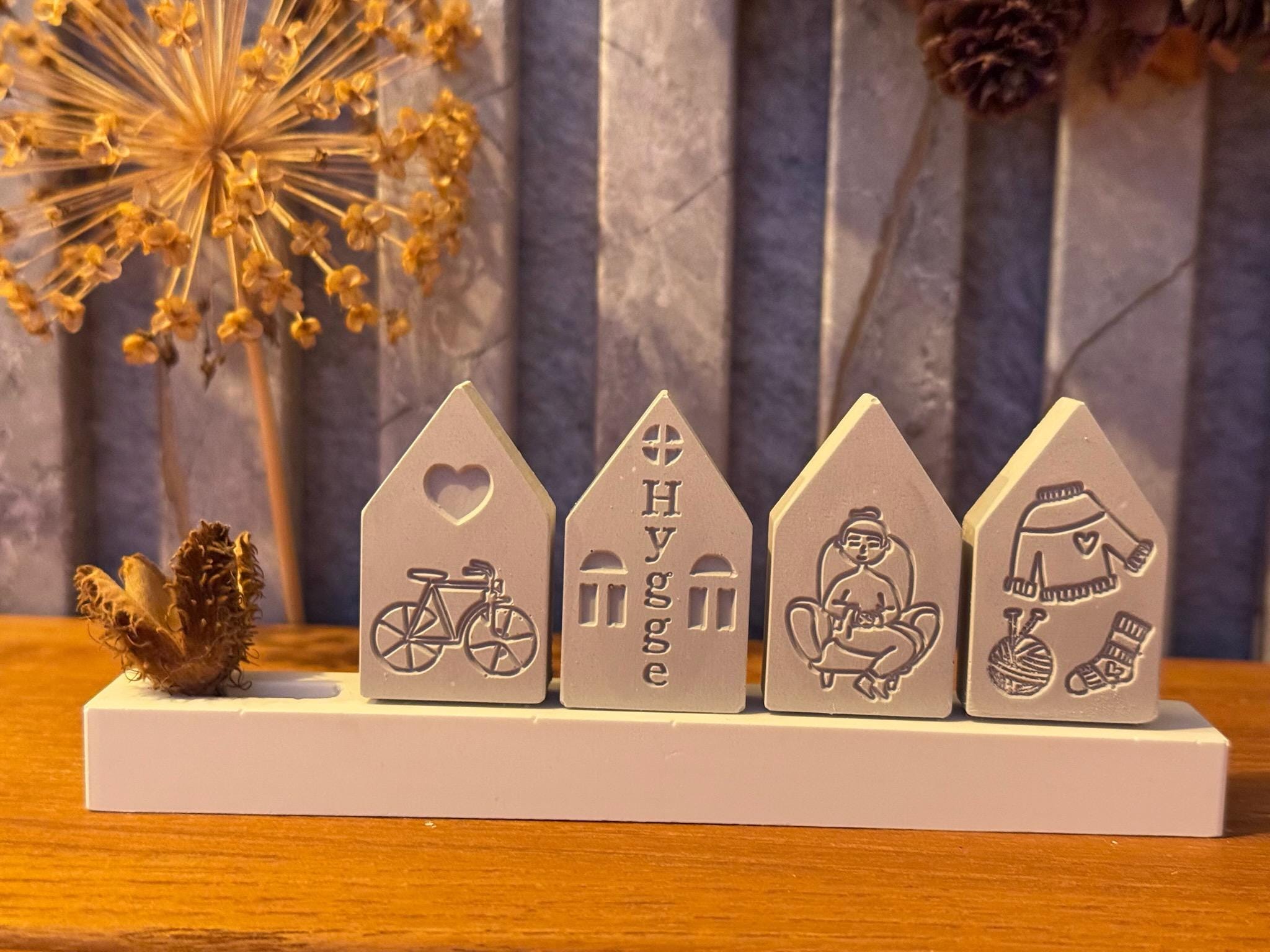 Silikon - Gießform - Klötzchenhäuser - Hygge - Klötzchen - Häuserkranz -