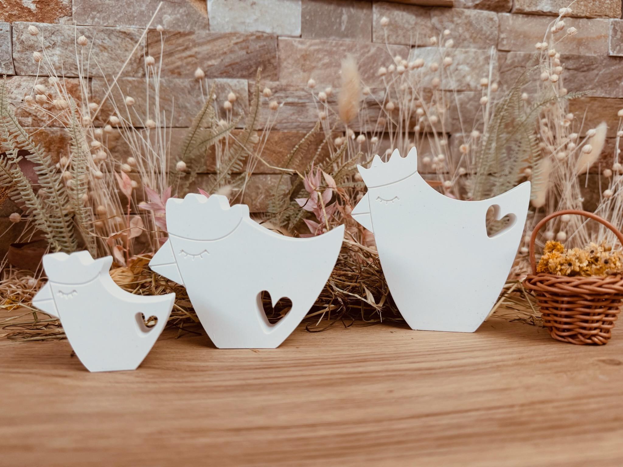 Silikon - Gießform - Huhn mit Herz - Ostern -