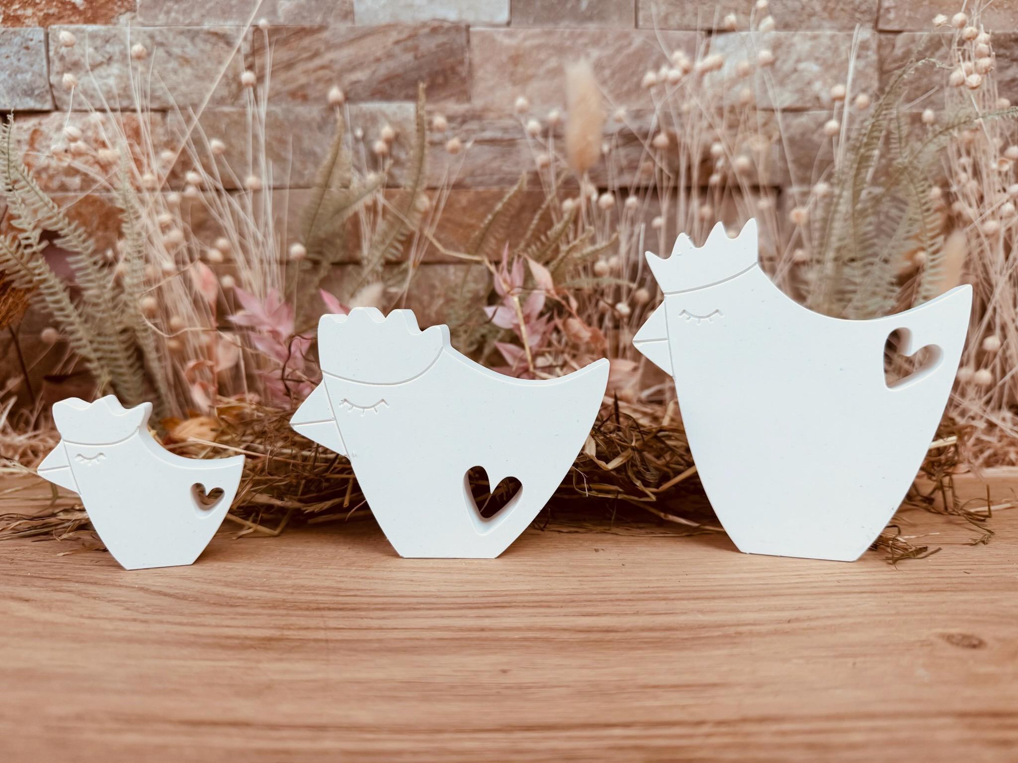 Silikon - Gießform - Huhn mit Herz - Ostern -