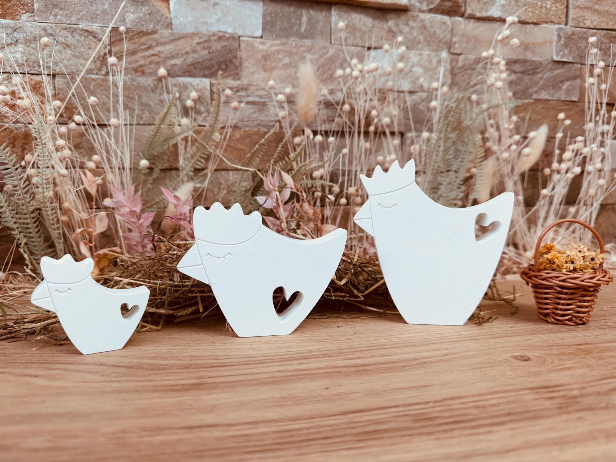 Silikon - Gießform - Huhn mit Herz - Ostern -