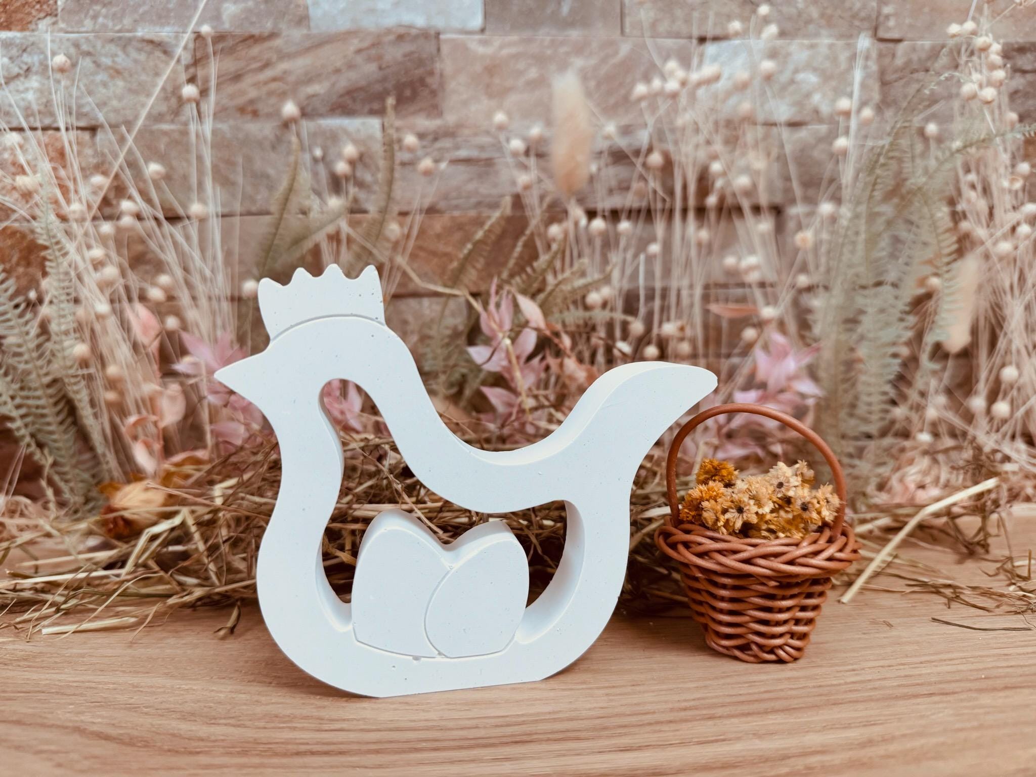 Silikon - Gießform - Huhn mit Eiern - Ostern -