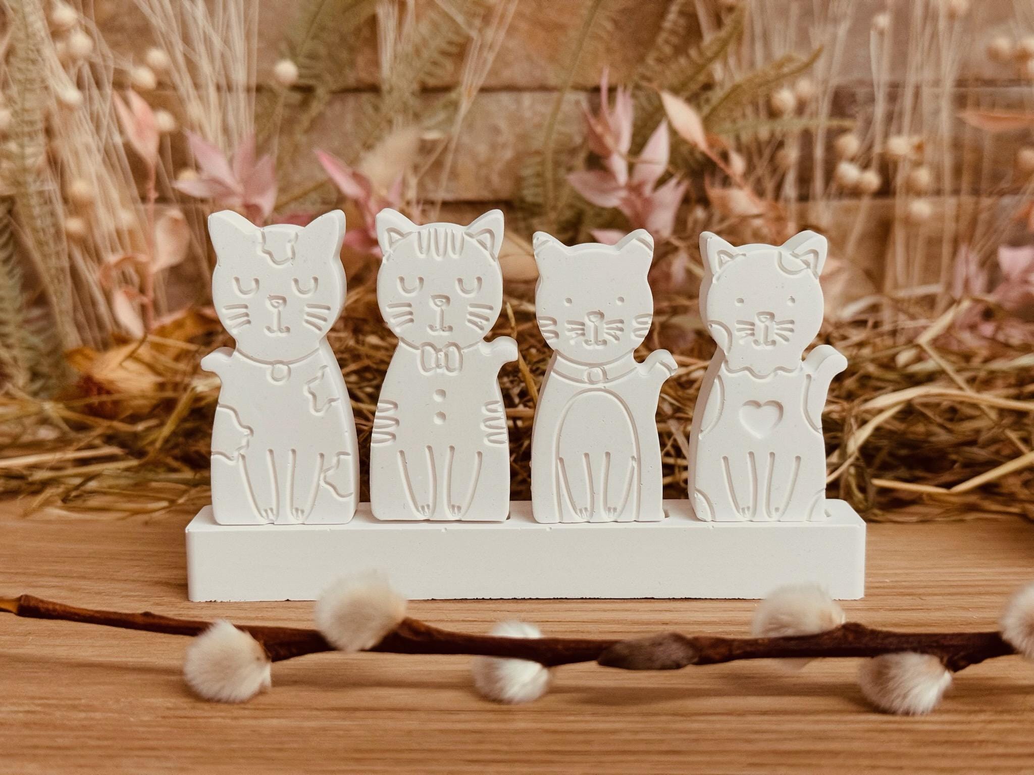 Silikon - Gießform - Klötzchenhäuser - Katzen - Klötzchen - Häuserkranz -