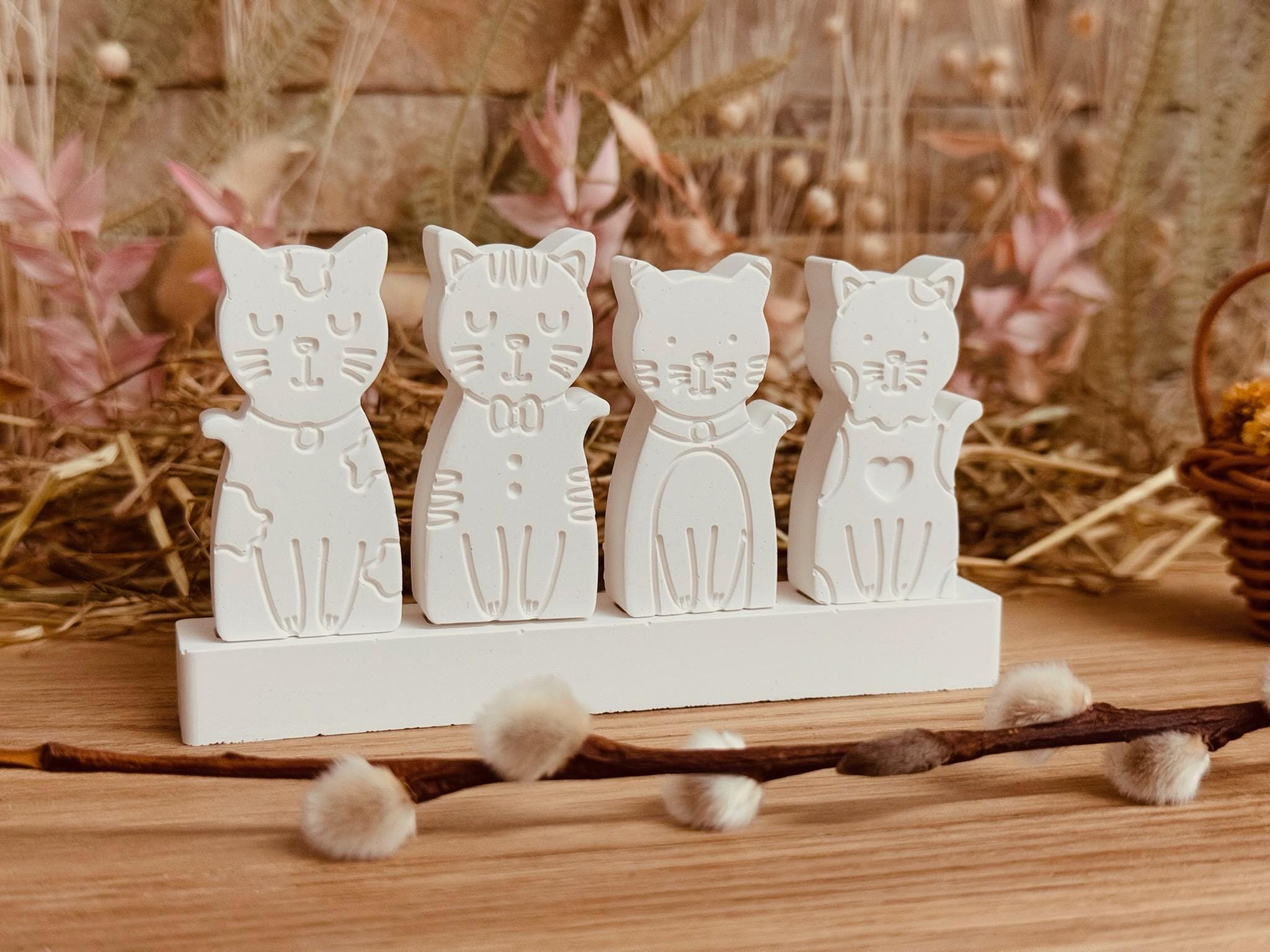 Silikon - Gießform - Klötzchenhäuser - Katzen - Klötzchen - Häuserkranz -