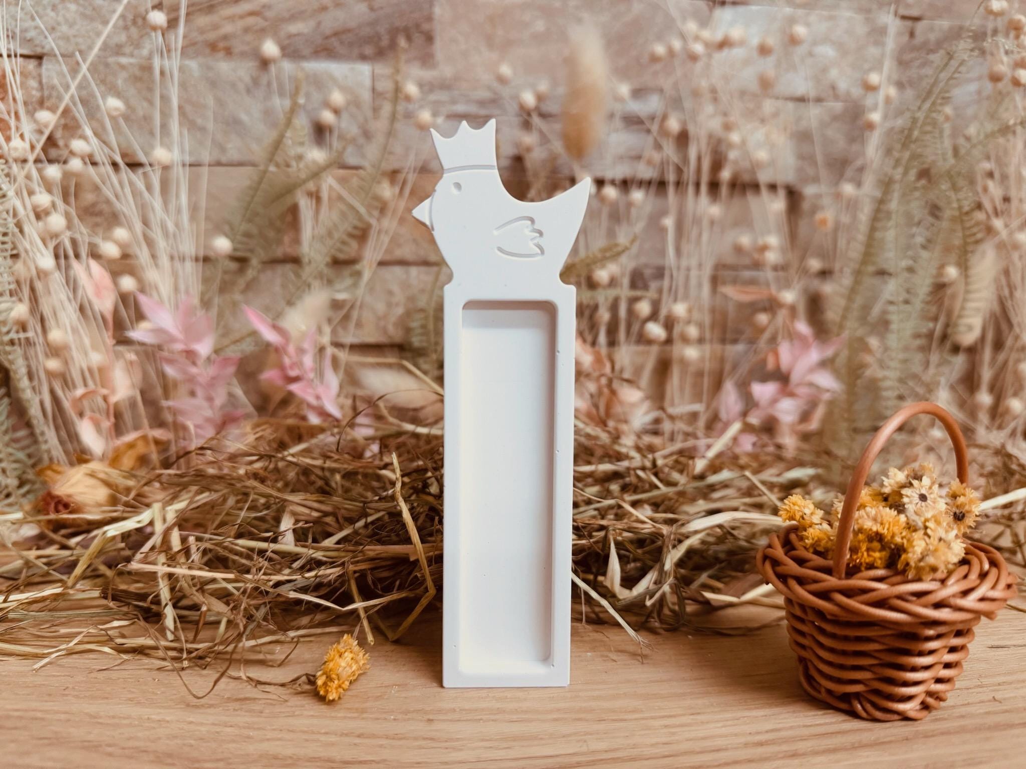 Silikon - Gießform - Huhn als Schokoladenriegelhalter -