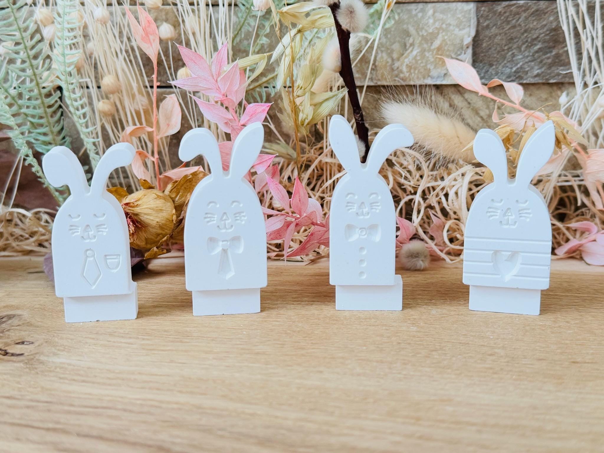 Silikon - Gießform - Klötzchenhäuser - Hasen 2 - Klötzchen - Häuserkranz - Ostern