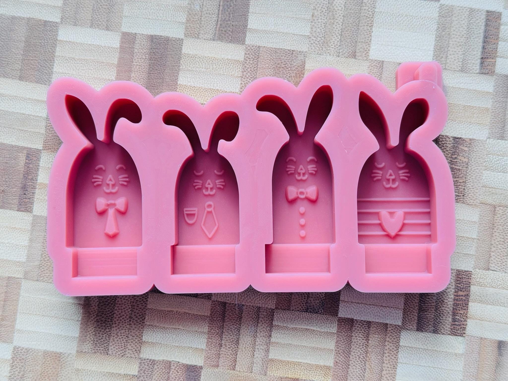 Silikon - Gießform - Klötzchenhäuser - Hasen 2 - Klötzchen - Häuserkranz - Ostern