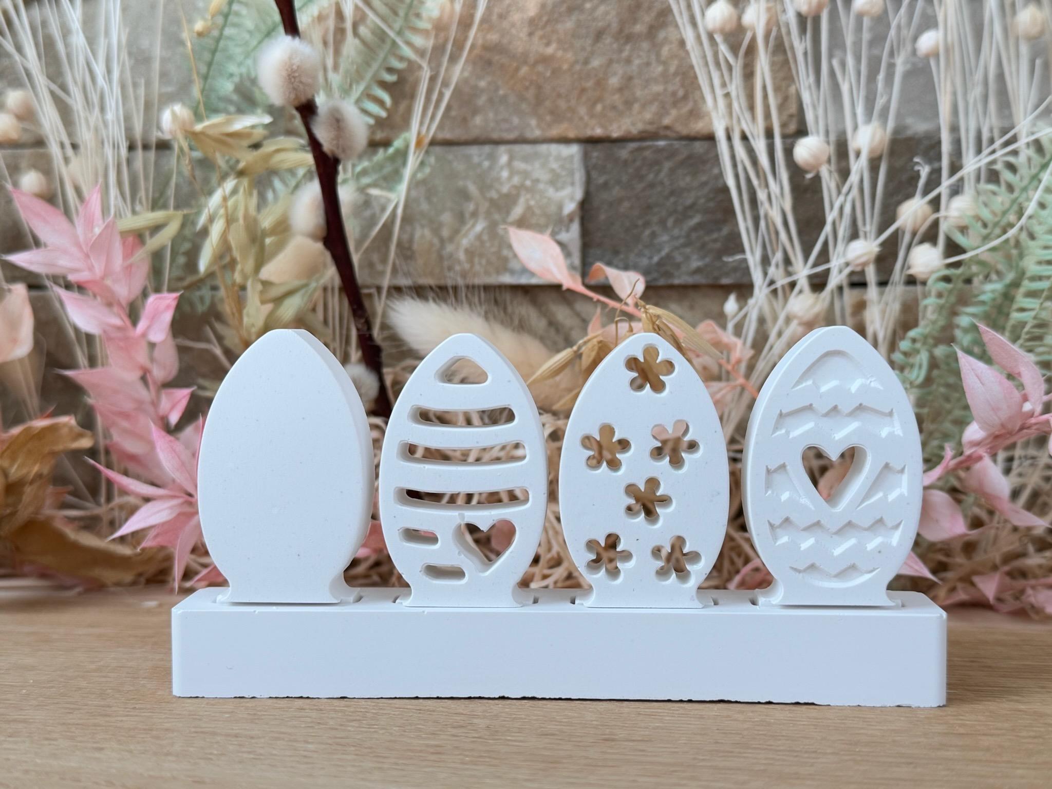 Silikon - Gießform - Klötzchenhäuser - Ostereier - Klötzchen - Häuserkranz - Osterei