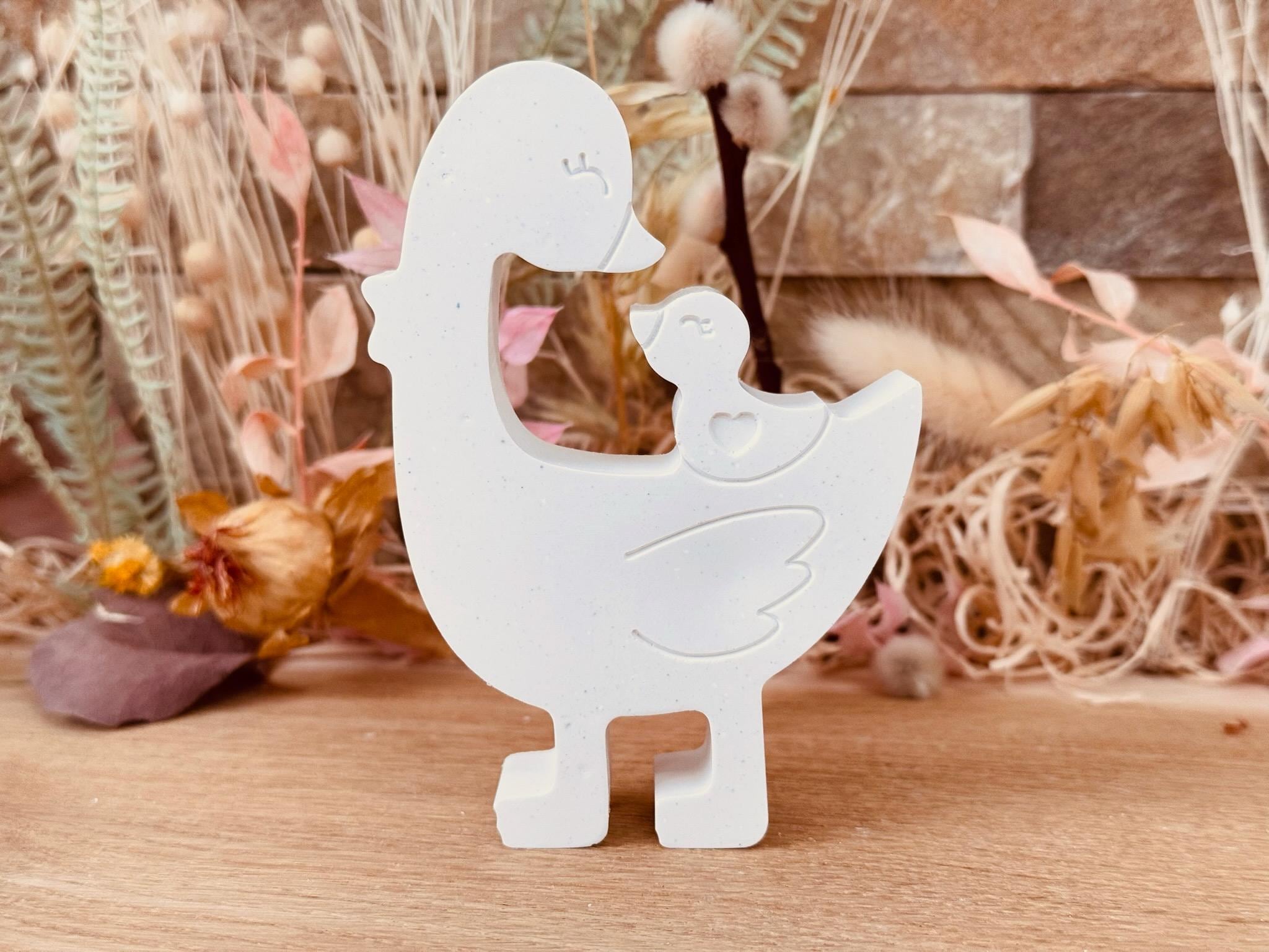 Silikon - Gießform - Gans mit Baby 2 - Ostern -