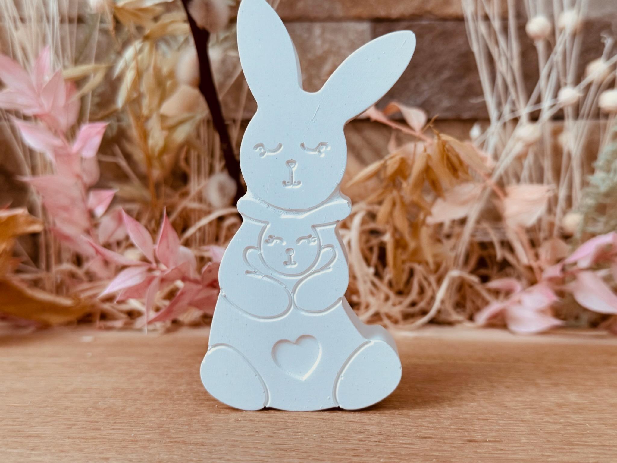 Silikon - Gießform - Hase mit Babyhase - Ostern  -