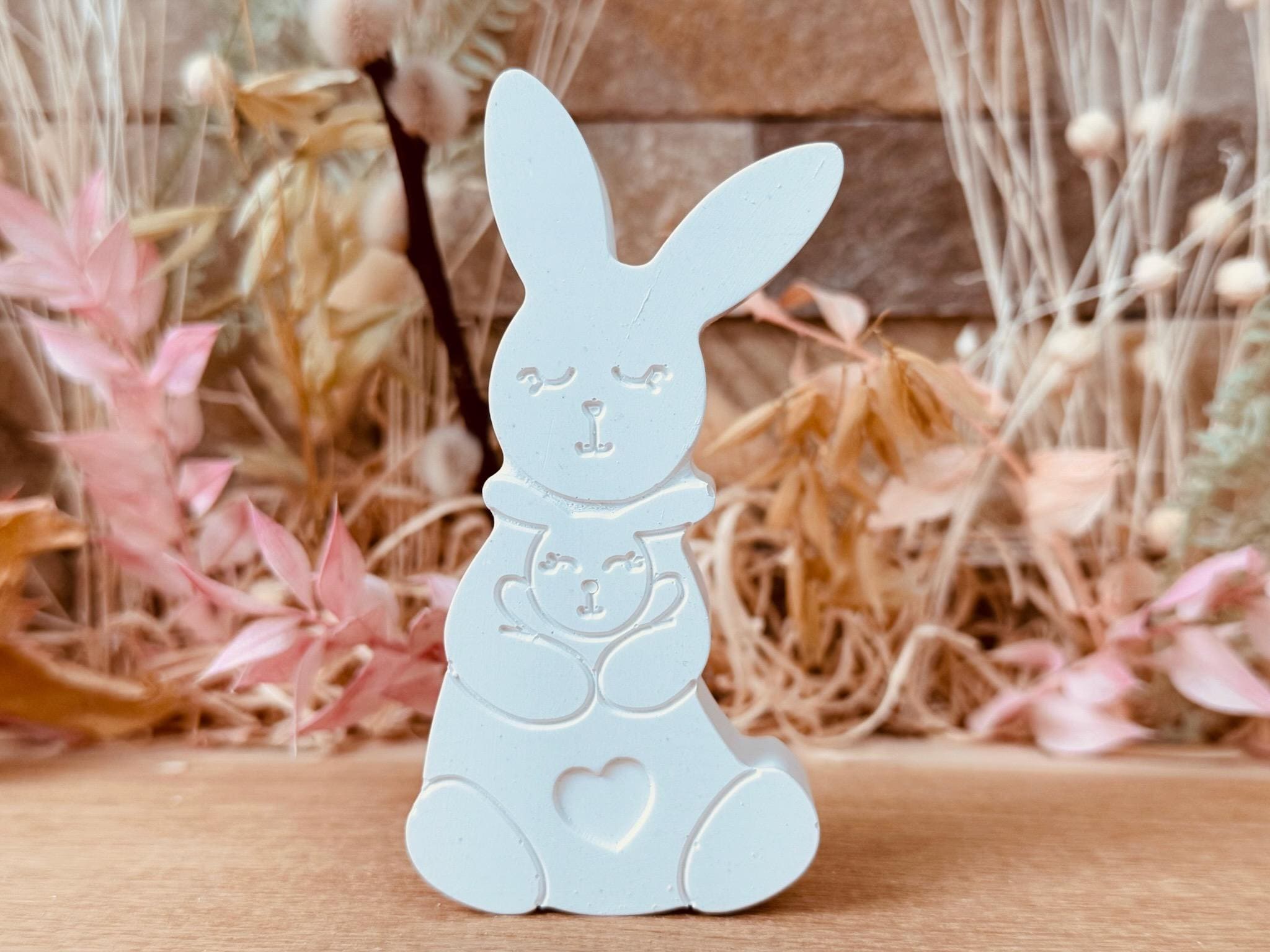 Silikon - Gießform - Hase mit Babyhase - Ostern -