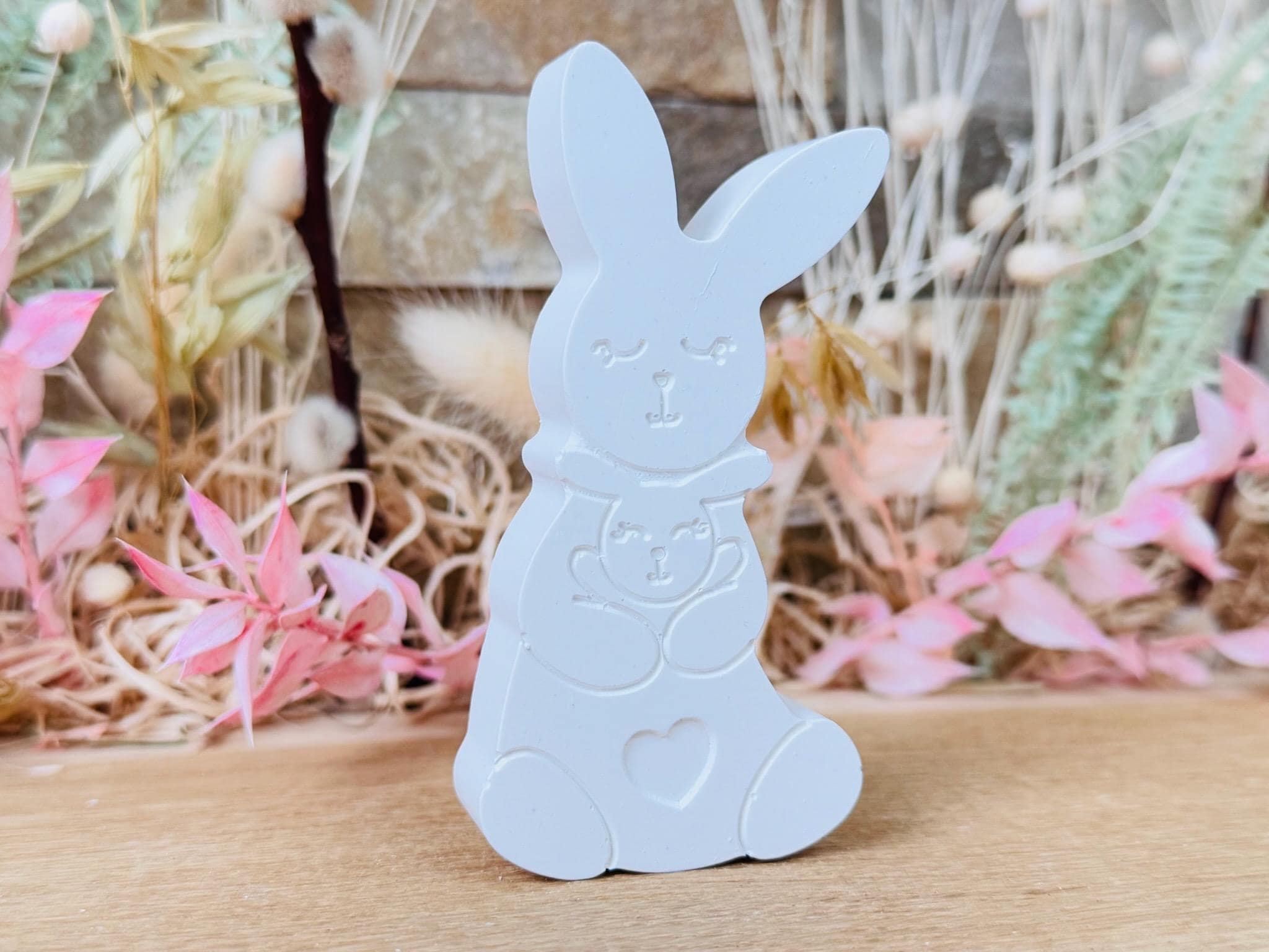 Silikon - Gießform - Hase mit Babyhase - Ostern -