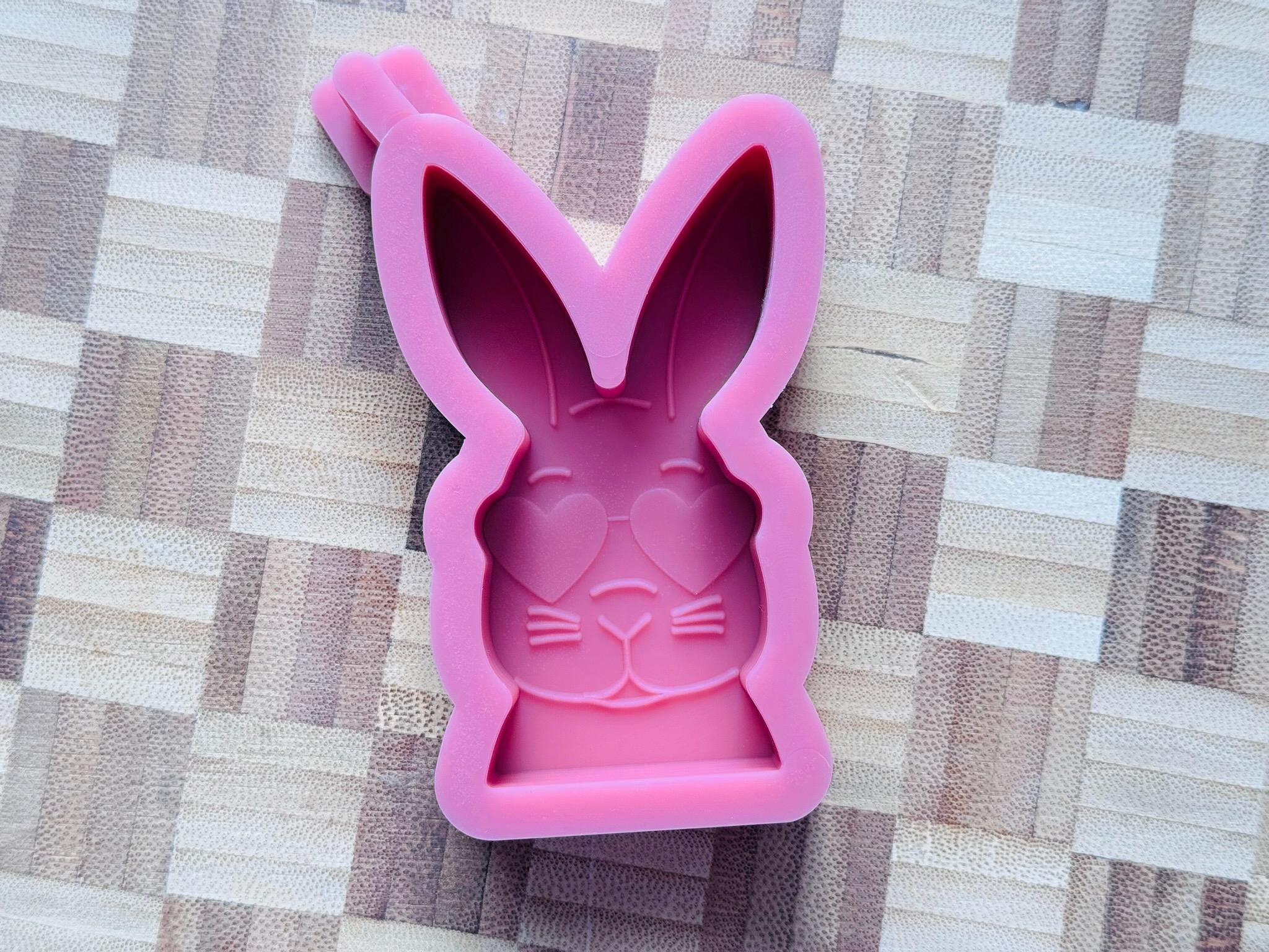 Silikon - Gießform - Hase mit Herzsonnenbrille - Ostern -