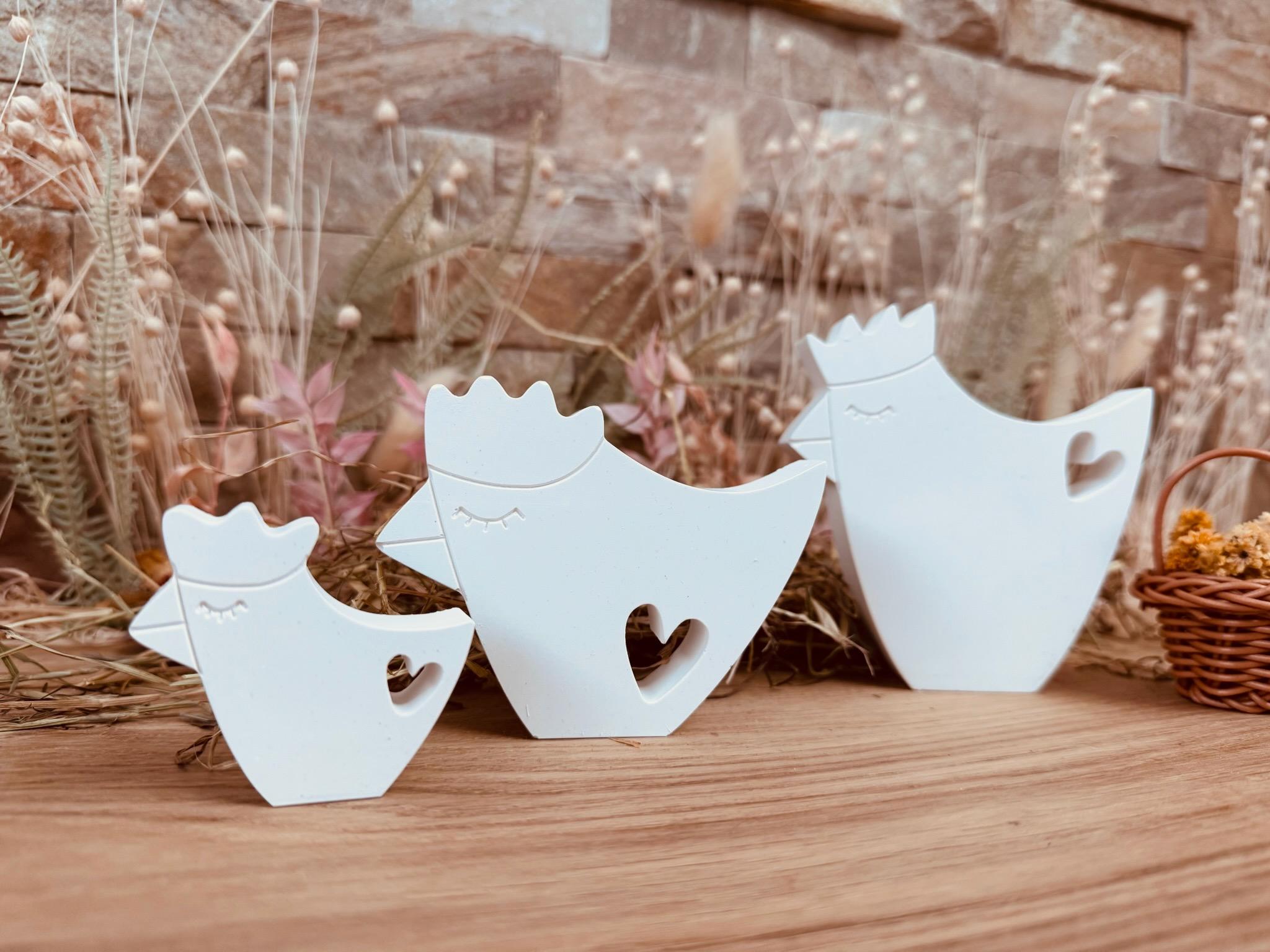 Silikon - Gießform - Huhn mit Herz - Ostern -