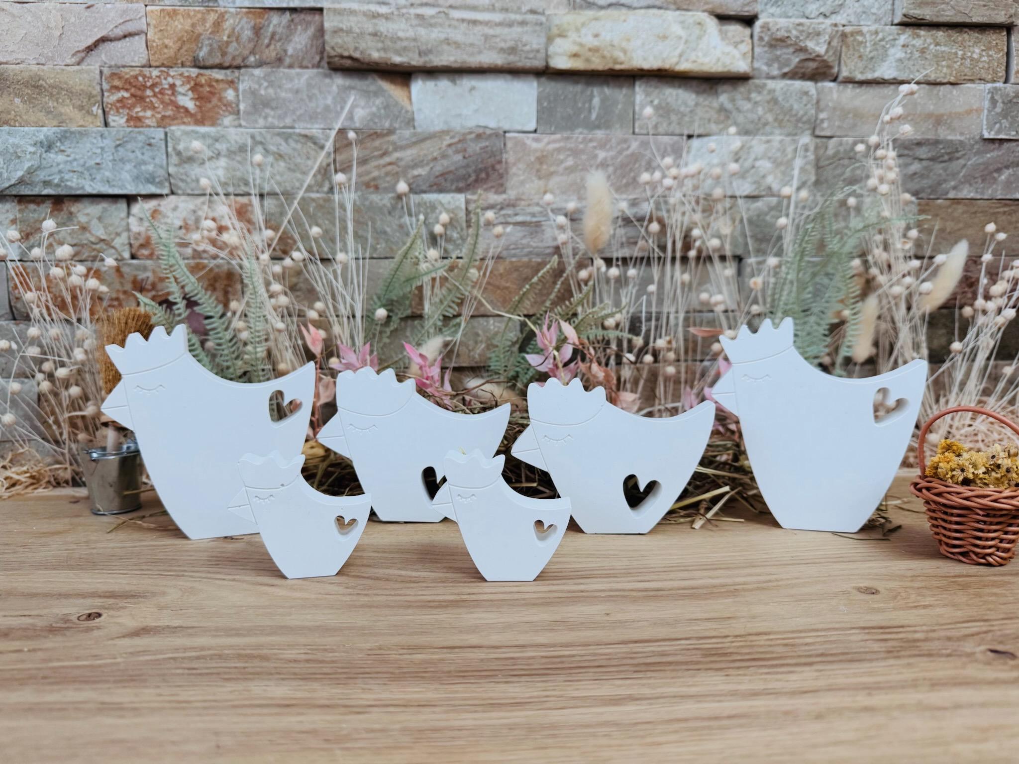 Silikon - Gießform - Huhn mit Herz - Ostern -