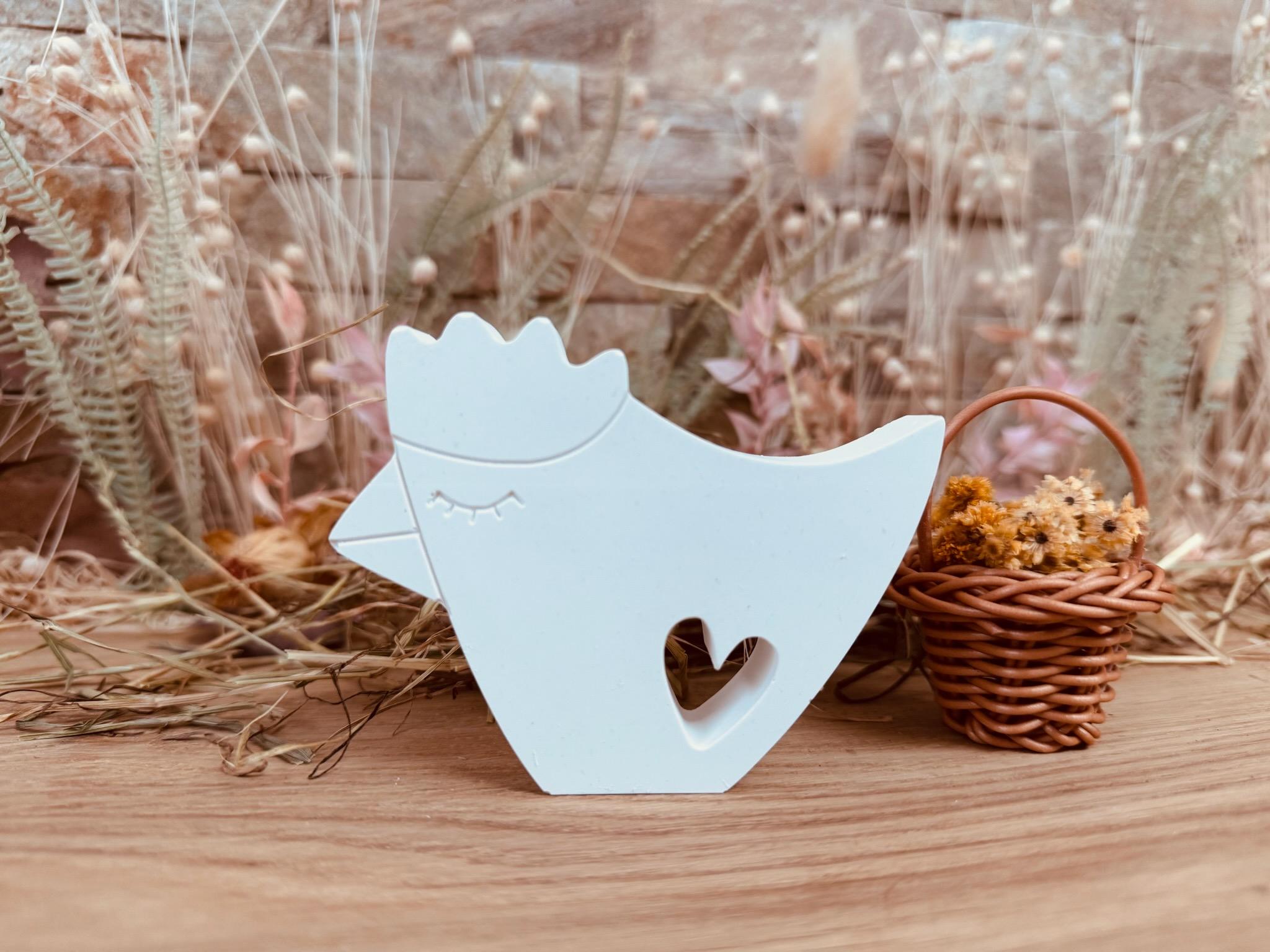 Silikon - Gießform - Huhn mit Herz - Ostern -