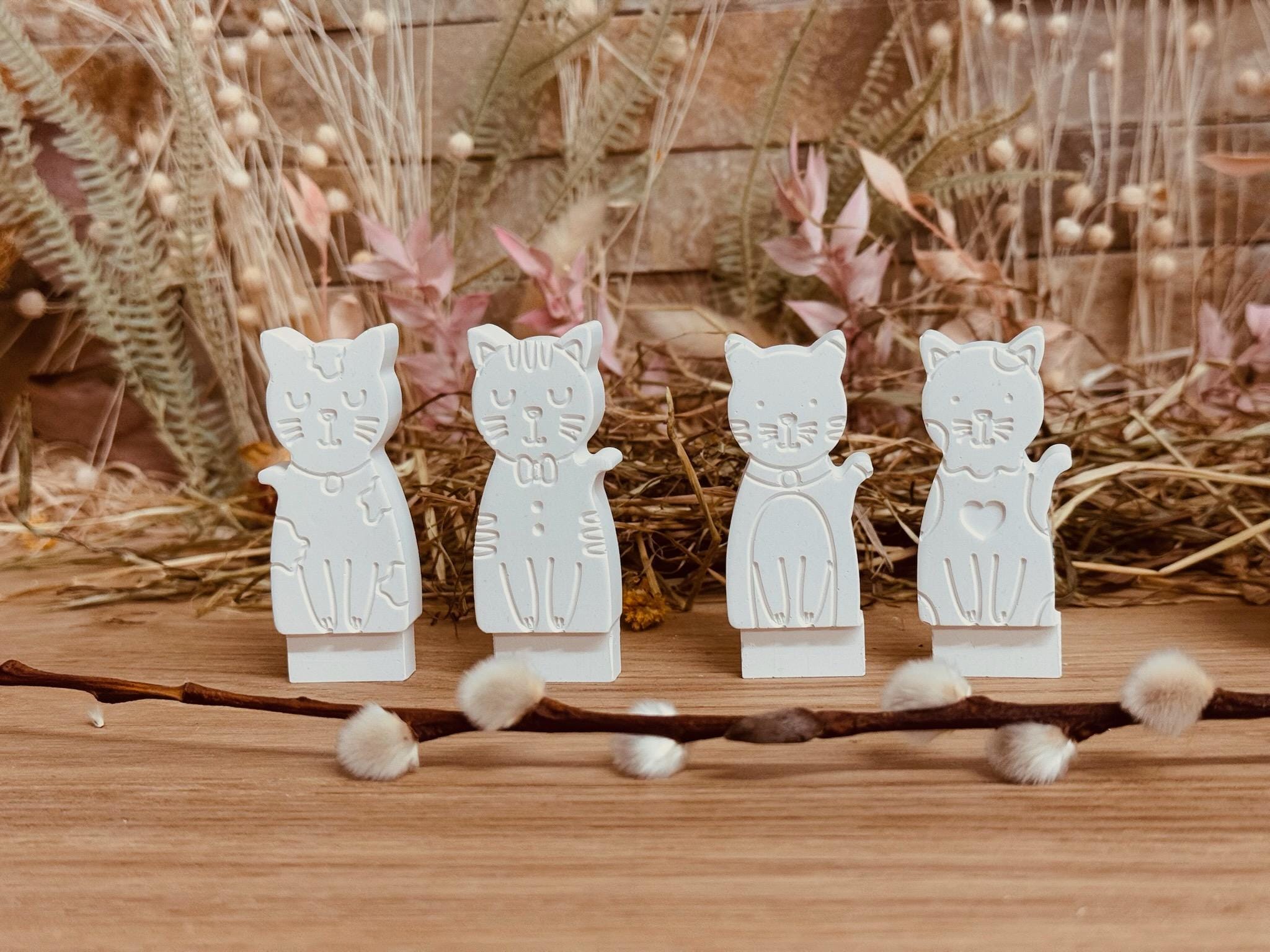 Silikon - Gießform - Klötzchenhäuser - Katzen - Klötzchen - Häuserkranz -