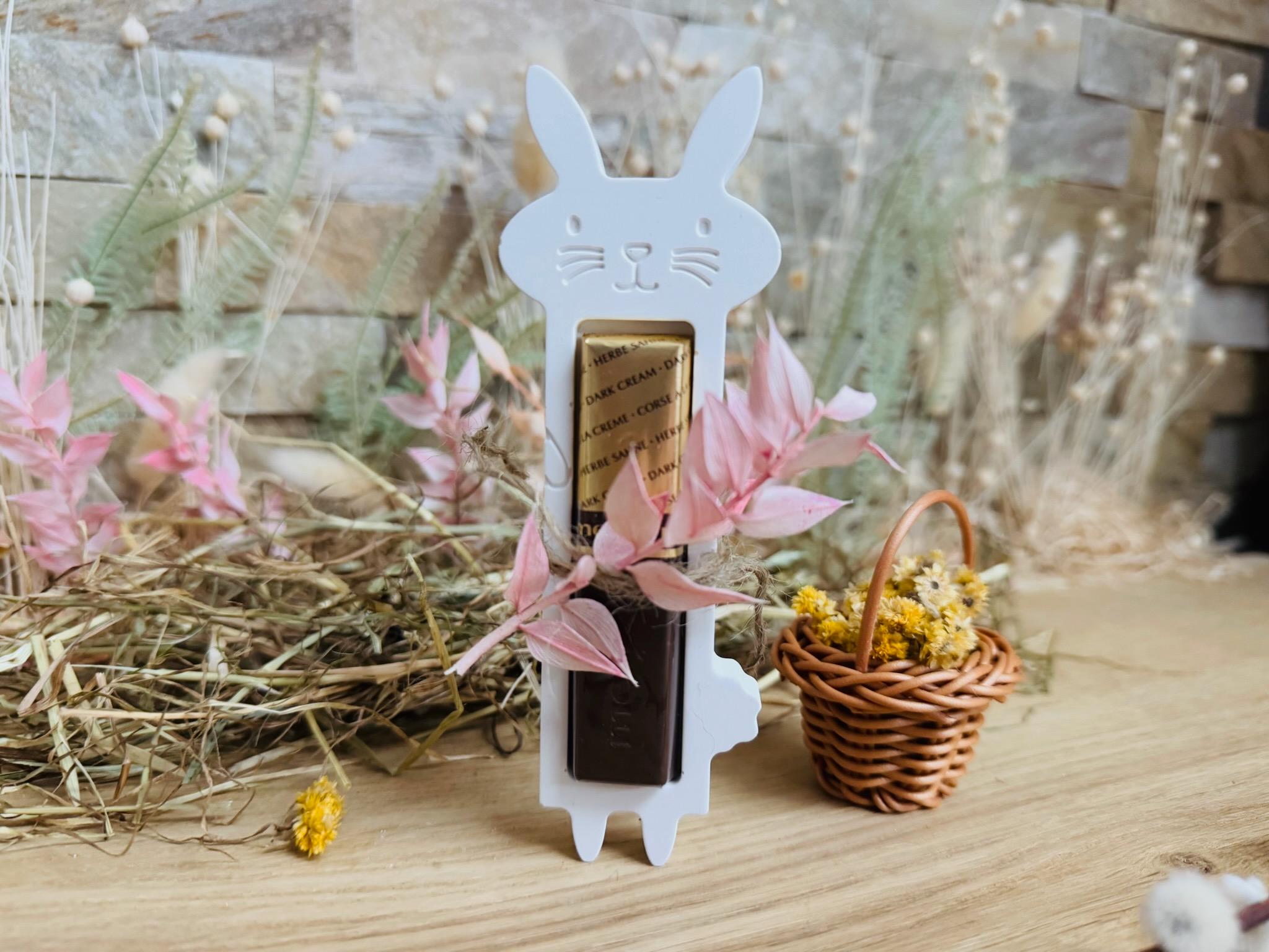 Silikon - Gießform - Hase als Schokoladenriegelhalter -
