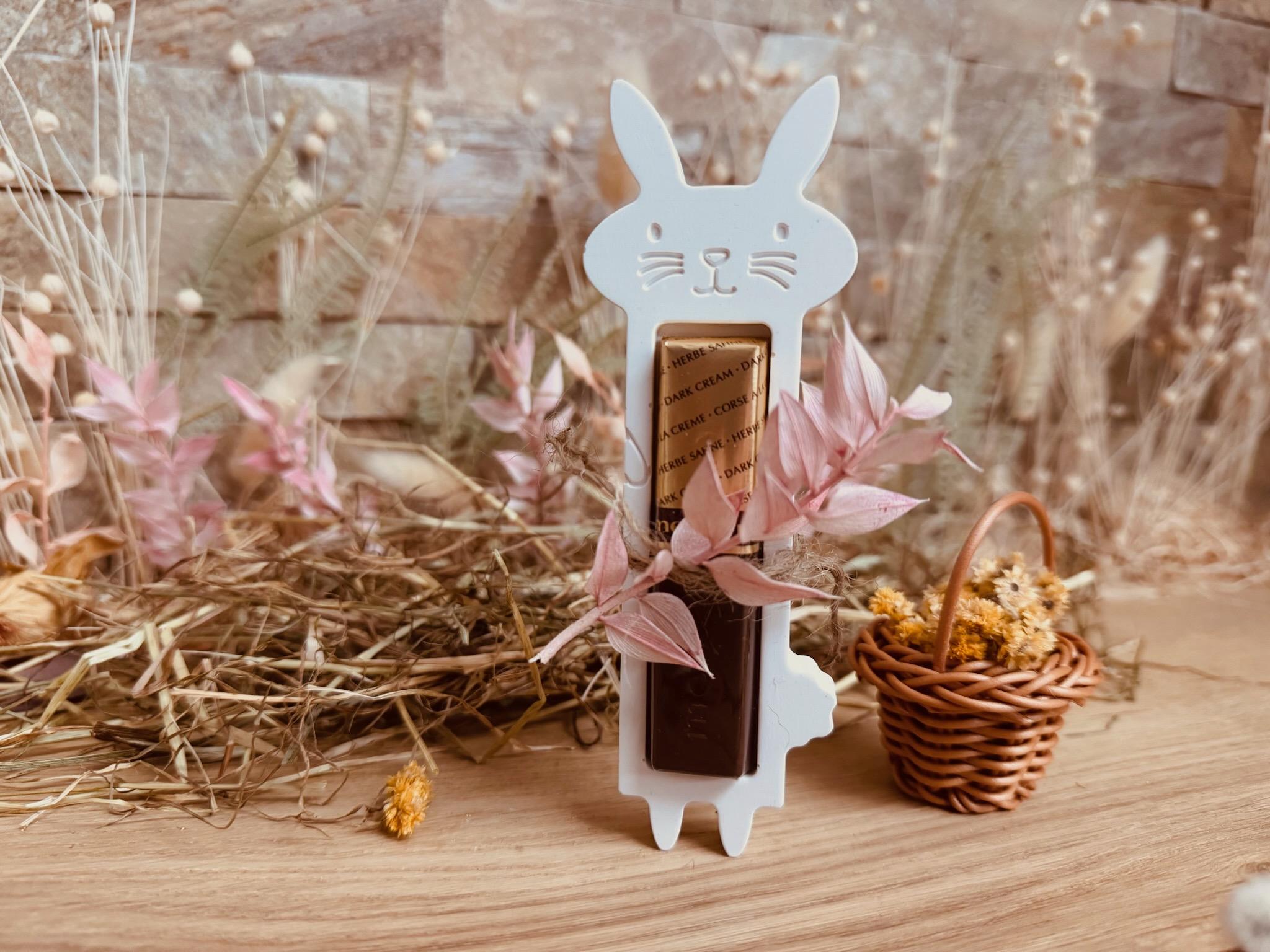 Silikon - Gießform - Hase als Schokoladenriegelhalter -