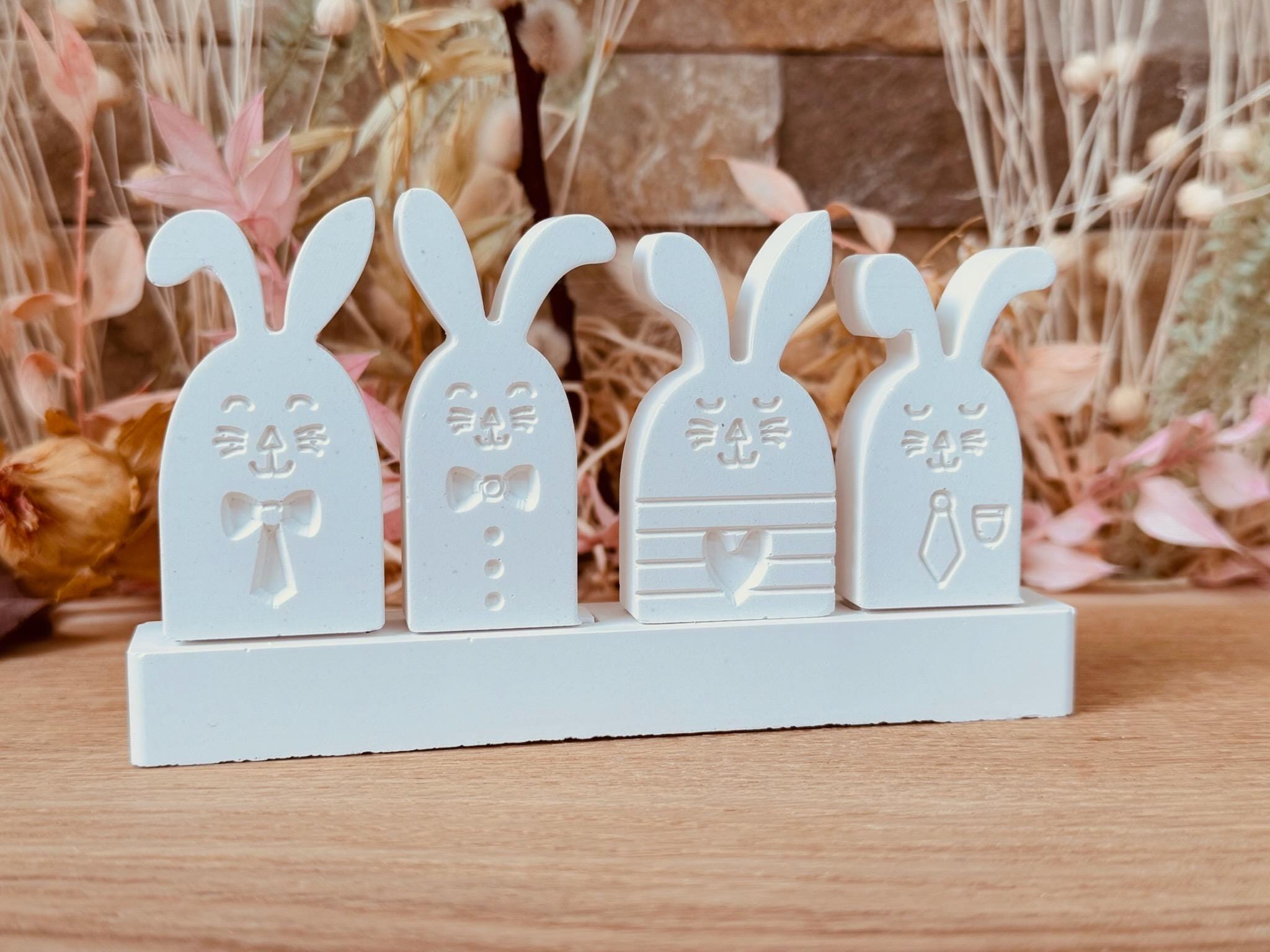 Silikon - Gießform - Klötzchenhäuser - Hasen 2 - Klötzchen - Häuserkranz - Ostern
