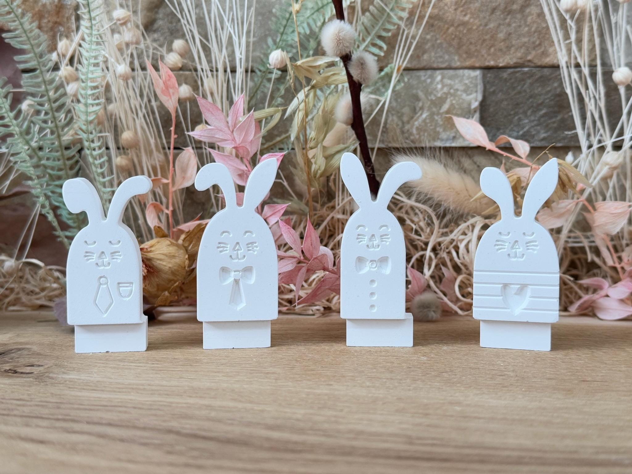 Silikon - Gießform - Klötzchenhäuser - Hasen 2 - Klötzchen - Häuserkranz - Ostern