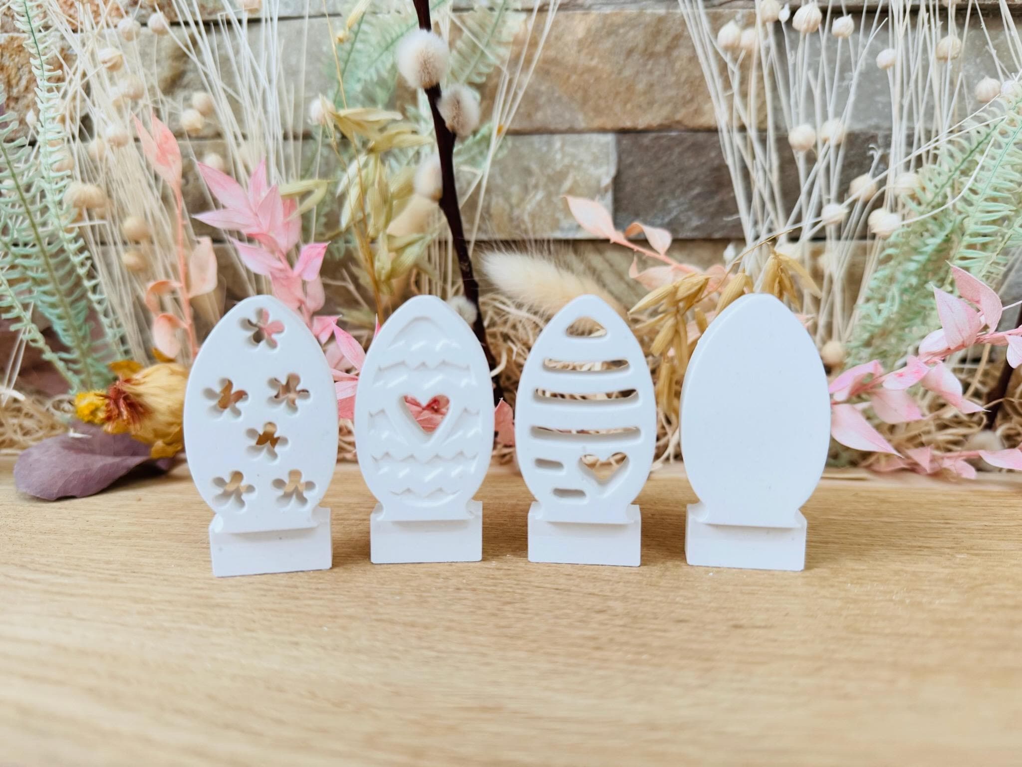 Silikon - Gießform - Klötzchenhäuser - Ostereier - Klötzchen - Häuserkranz - Osterei