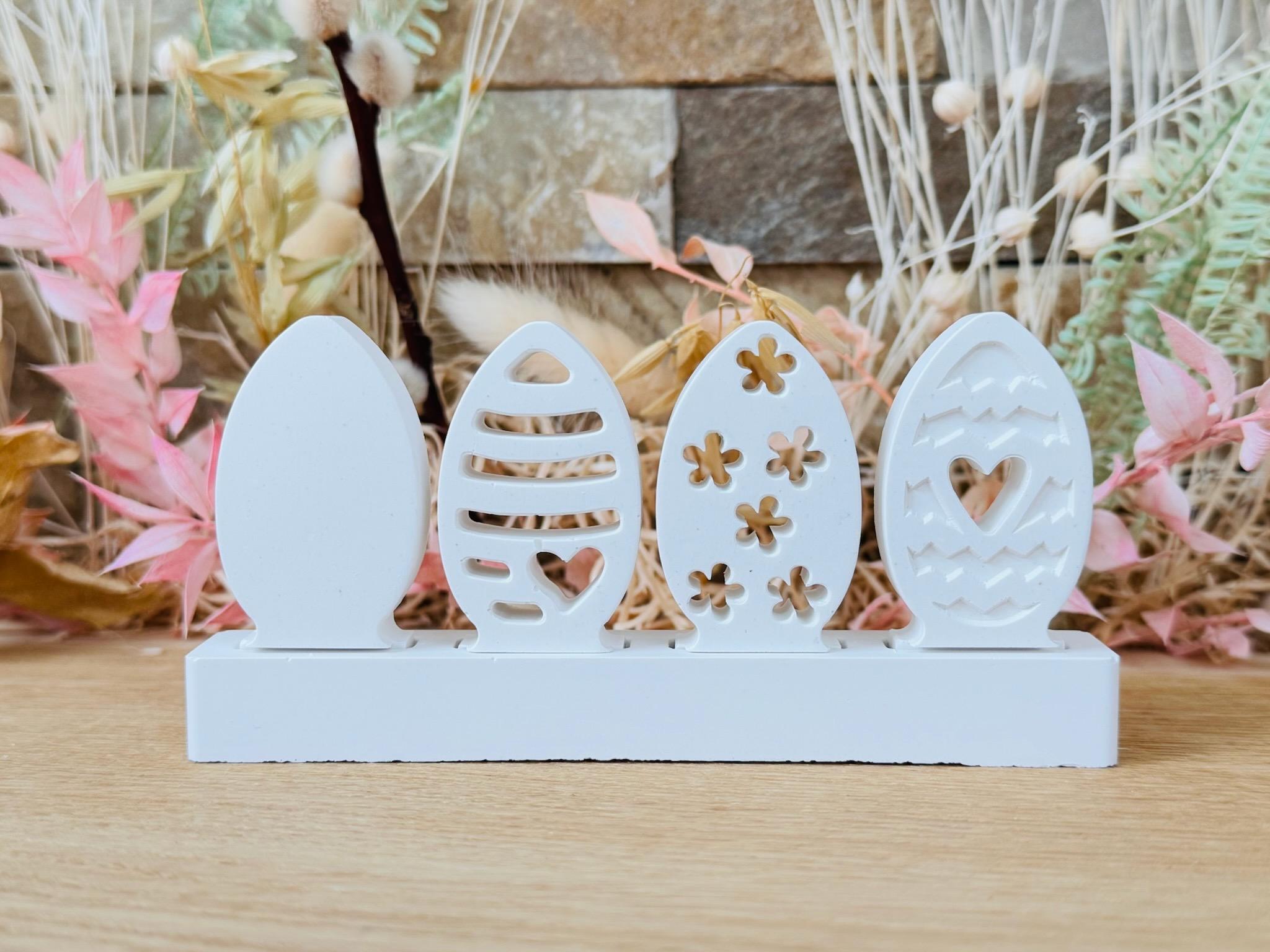 Silikon - Gießform - Klötzchenhäuser - Ostereier - Klötzchen - Häuserkranz - Osterei