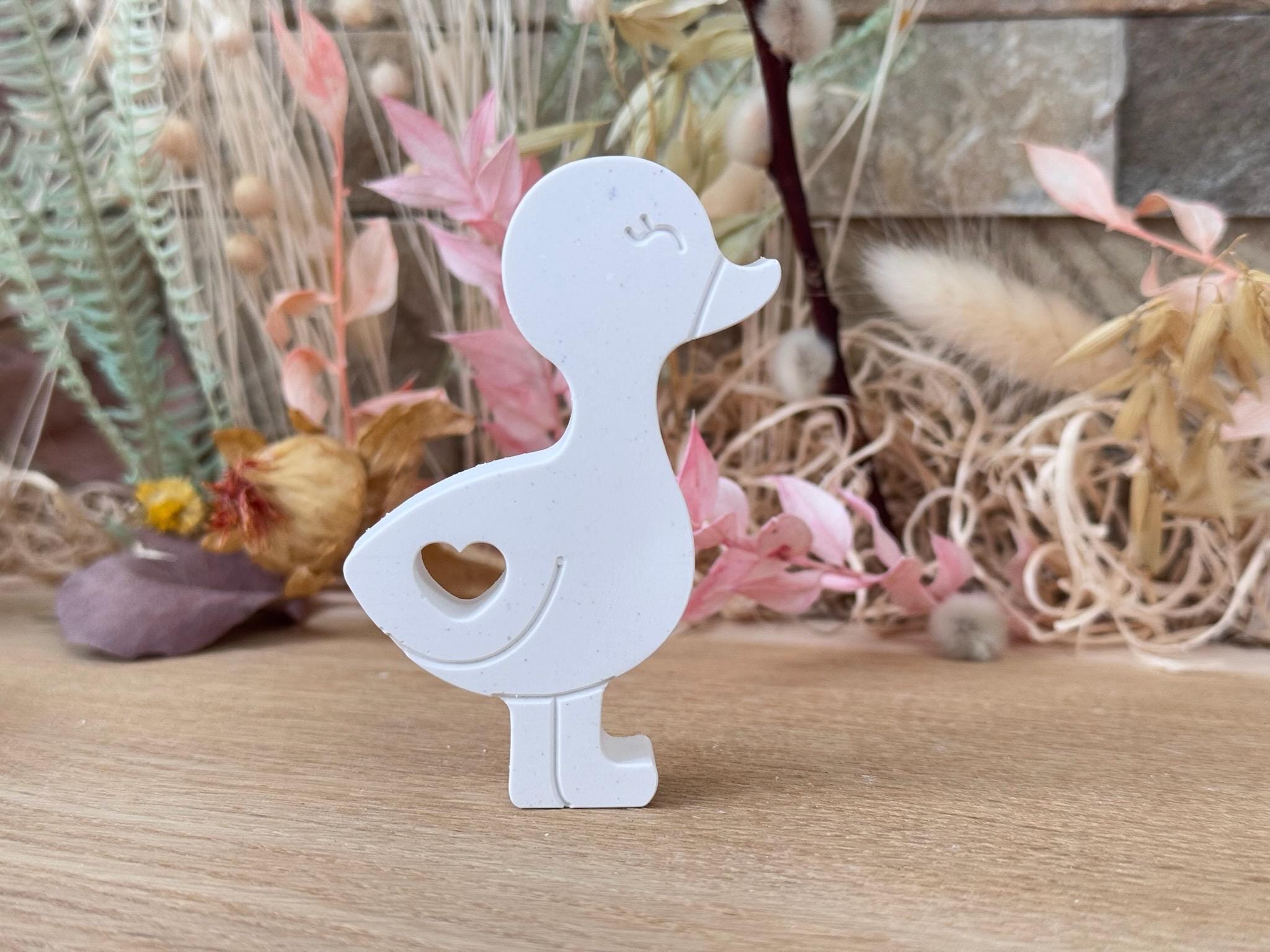 Silikon - Gießform - kleine Gans mit Herz - Ostern -