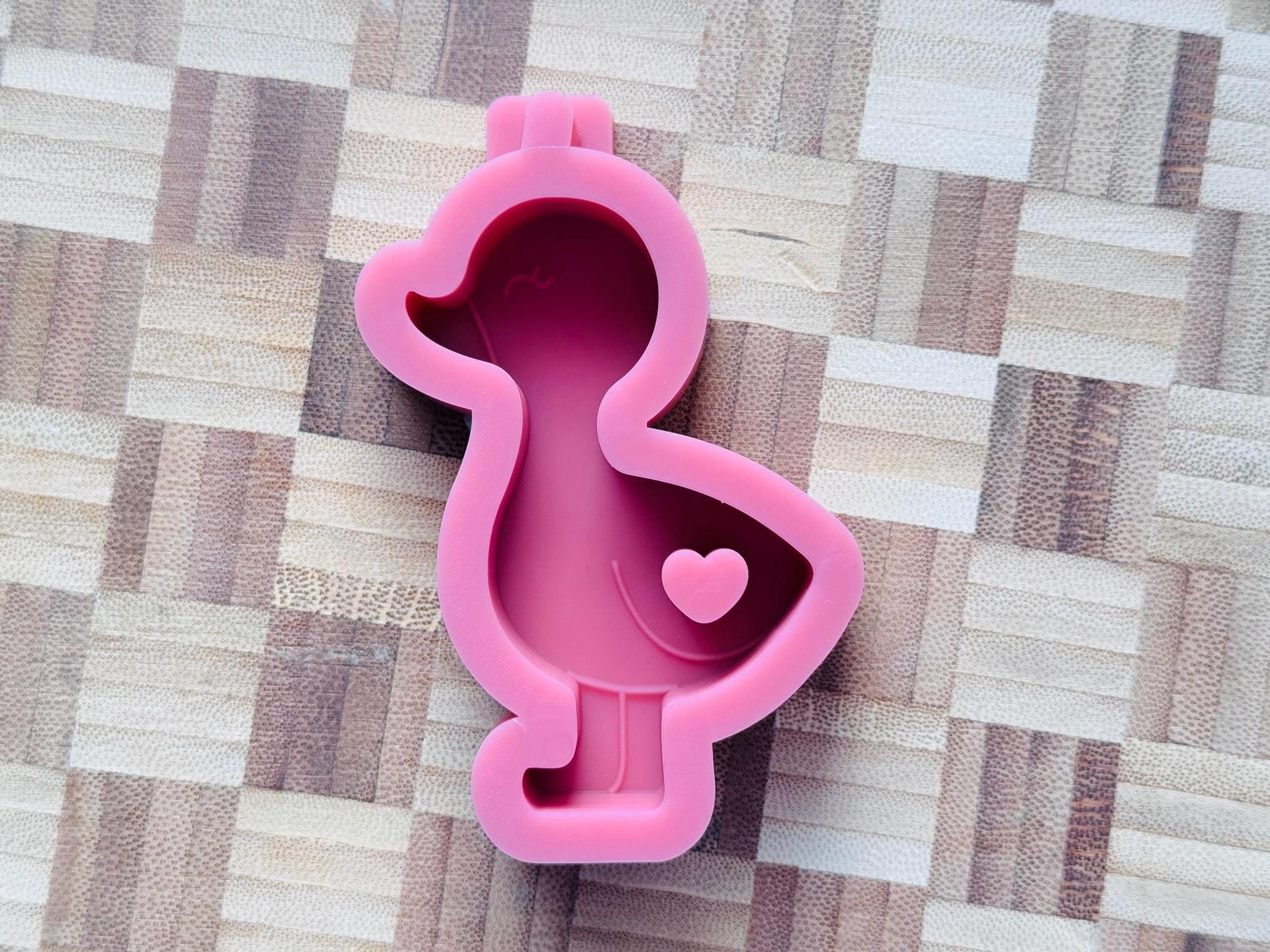 Silikon - Gießform - kleine Gans mit Herz - Ostern -