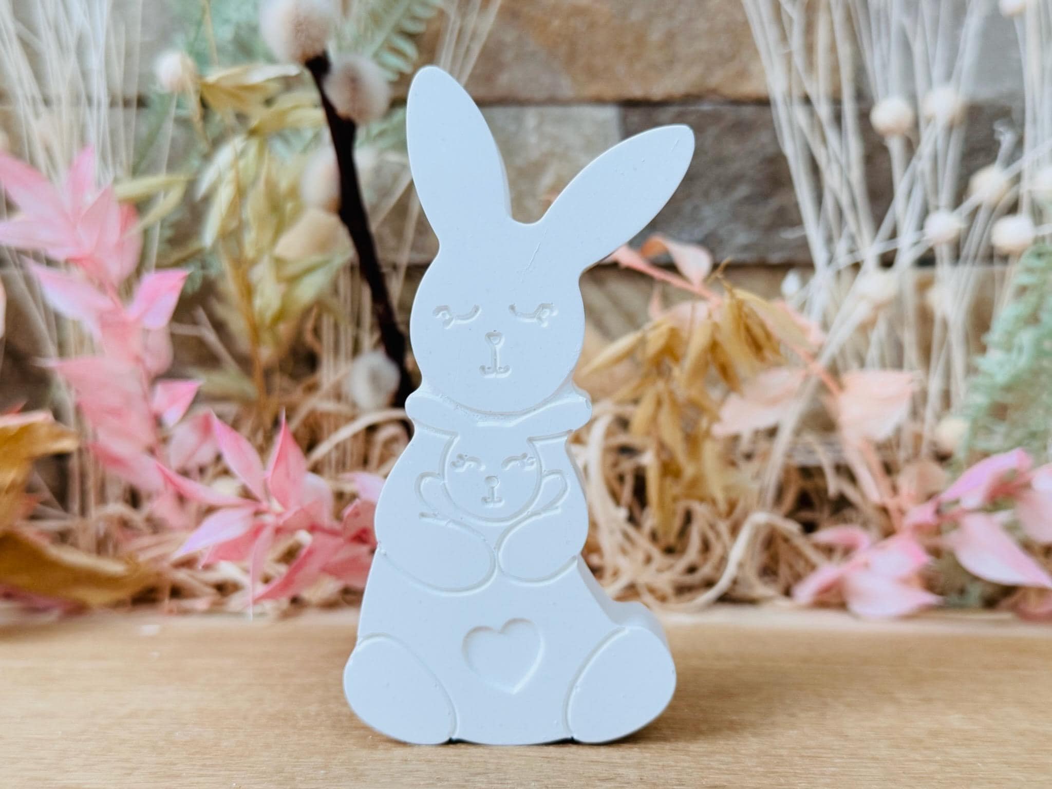 Silikon - Gießform - Hase mit Babyhase - Ostern -