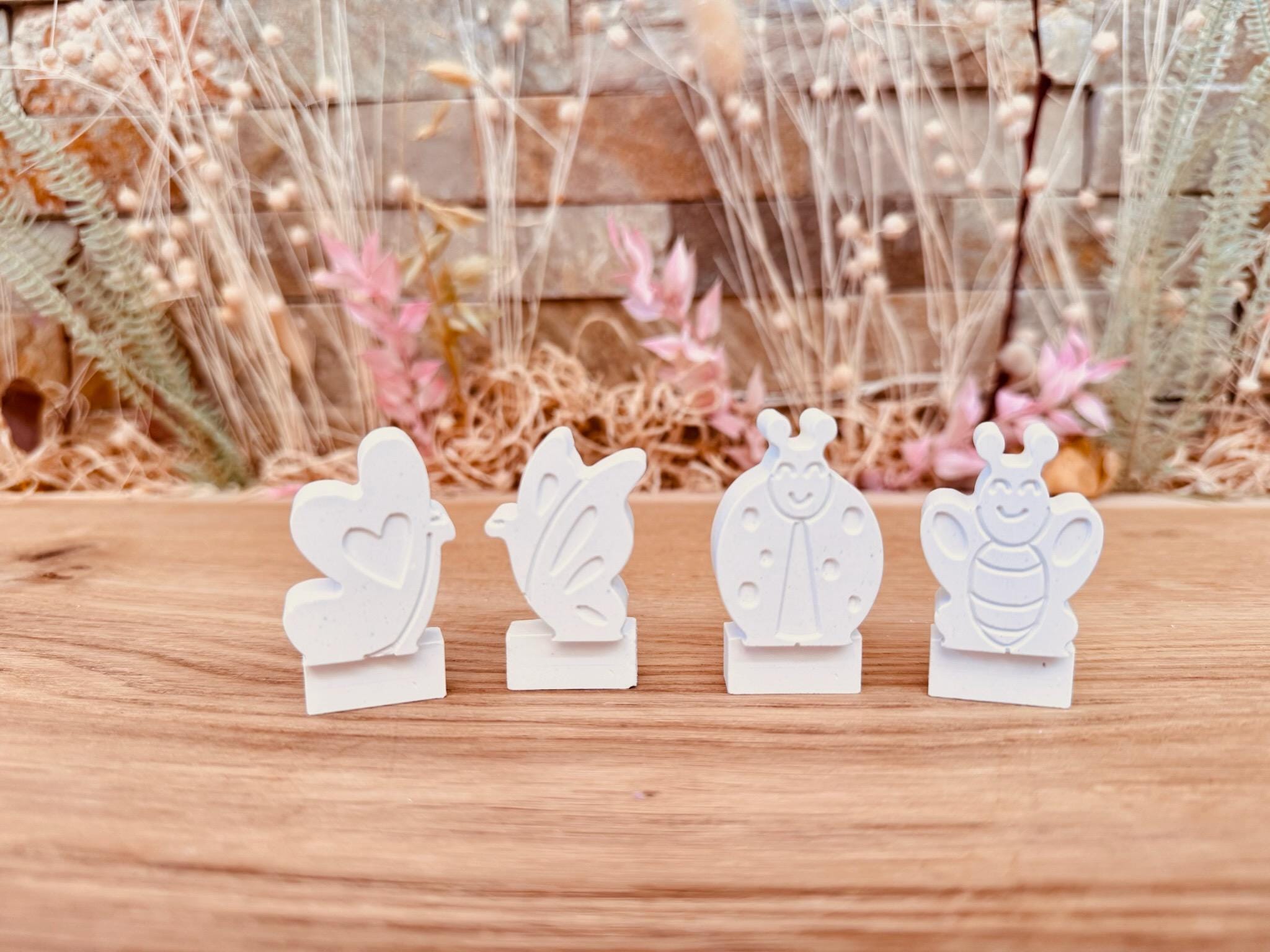 Silikon - Gießform - Klötzchenhäuser -Schmetterling - Marienkäfer - Klötzchen - Häuserkranz -