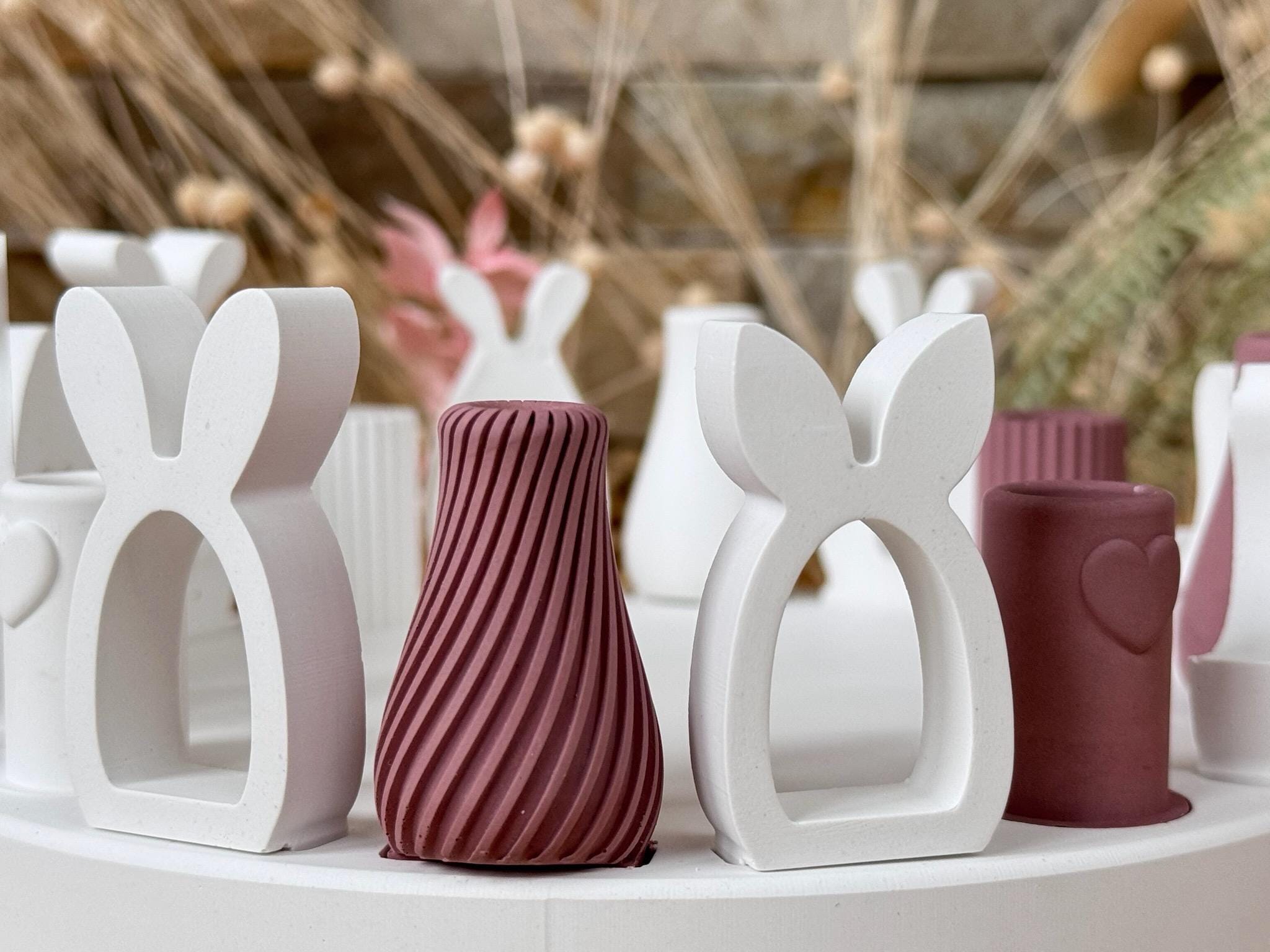 Silikon - Gießform - Mini Vase für unsere Häuserkranzplatten- gedrehte Muster - Stecksystem - Klötzchen - Häuserkranz -