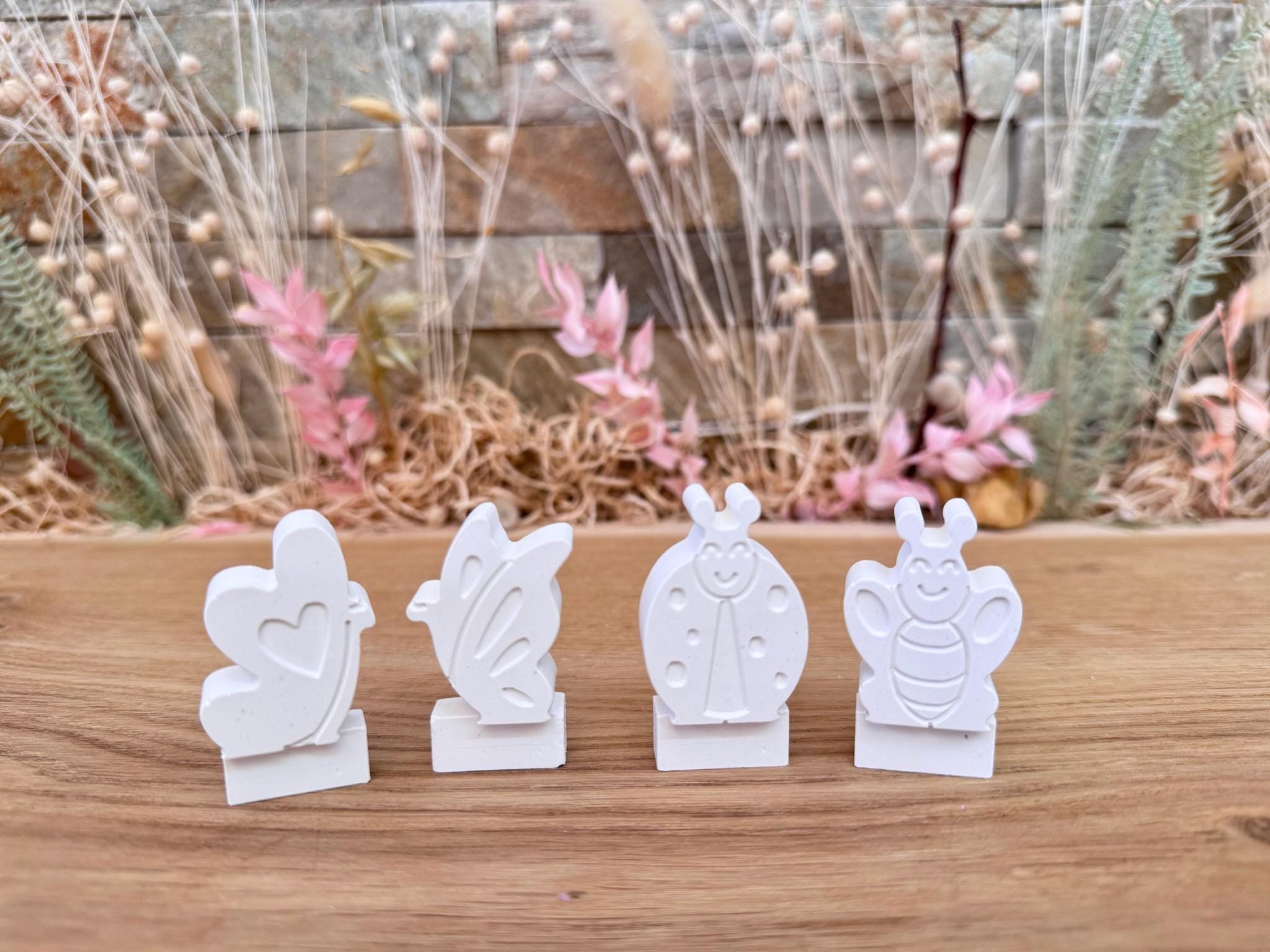 Silikon - Gießform - Klötzchenhäuser -Schmetterling - Marienkäfer - Klötzchen - Häuserkranz -