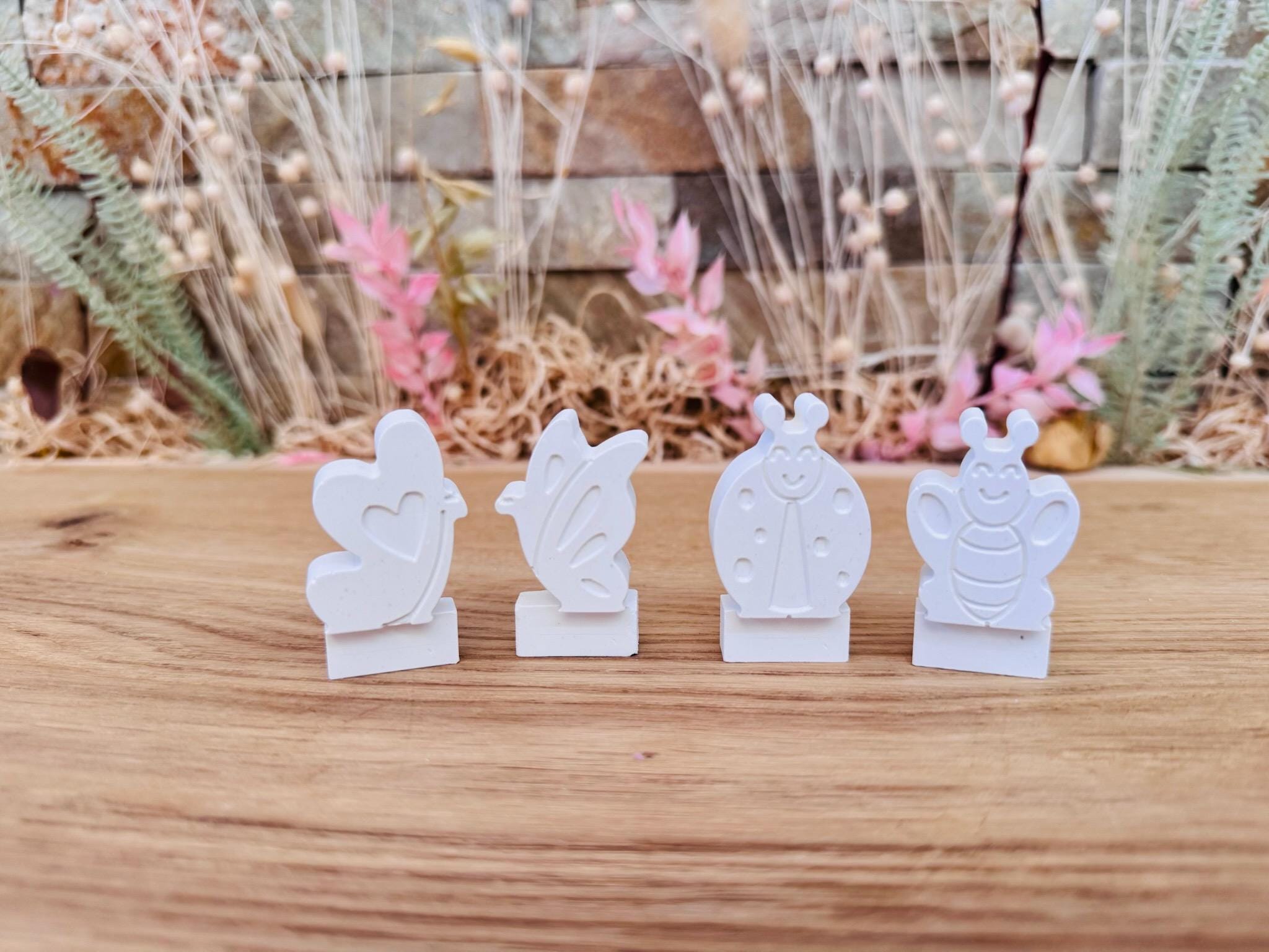 Silikon - Gießform - Klötzchenhäuser -Schmetterling - Marienkäfer - Klötzchen - Häuserkranz -