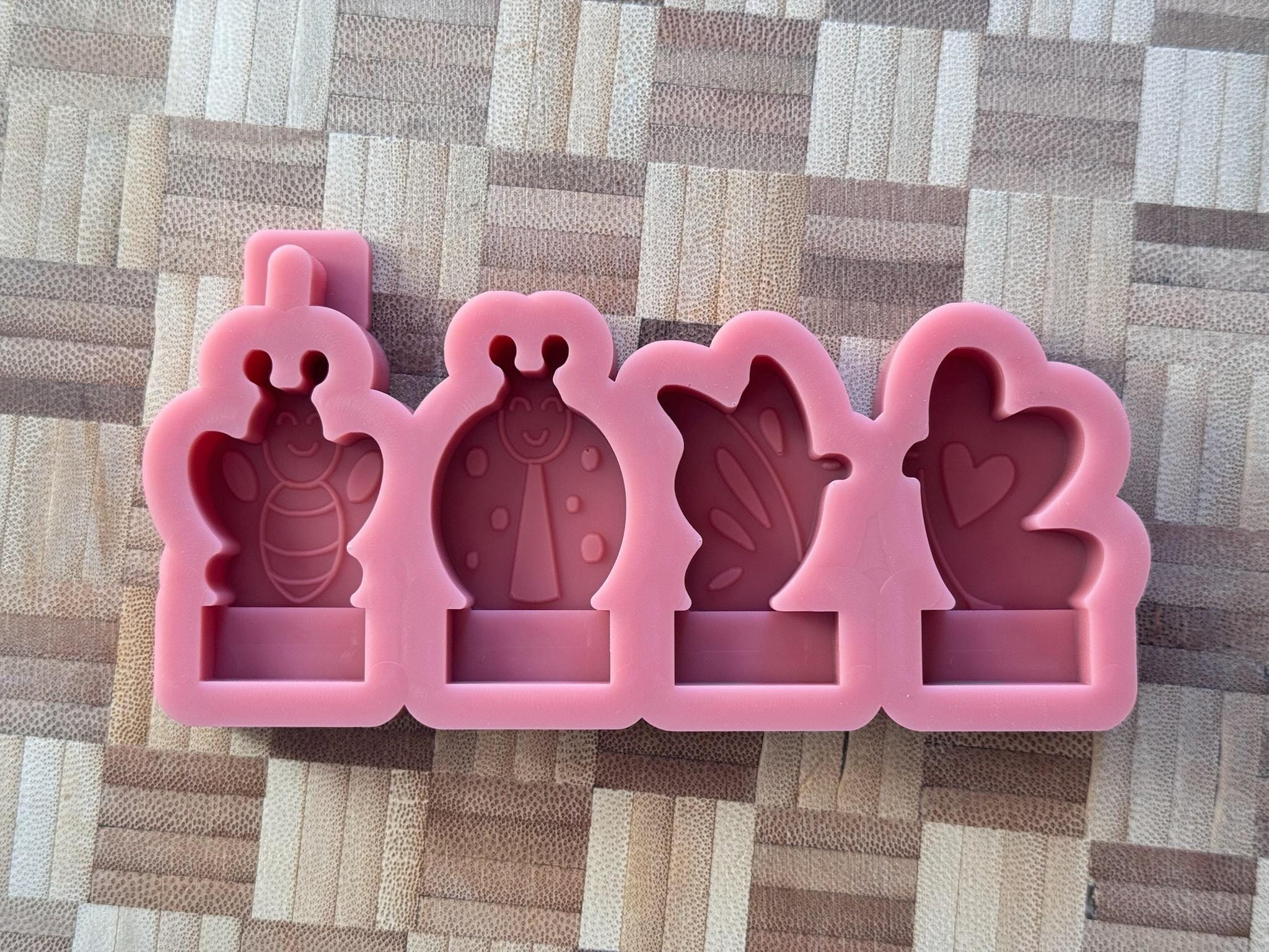 Silikon - Gießform - Klötzchenhäuser -Schmetterling - Marienkäfer - Klötzchen - Häuserkranz -