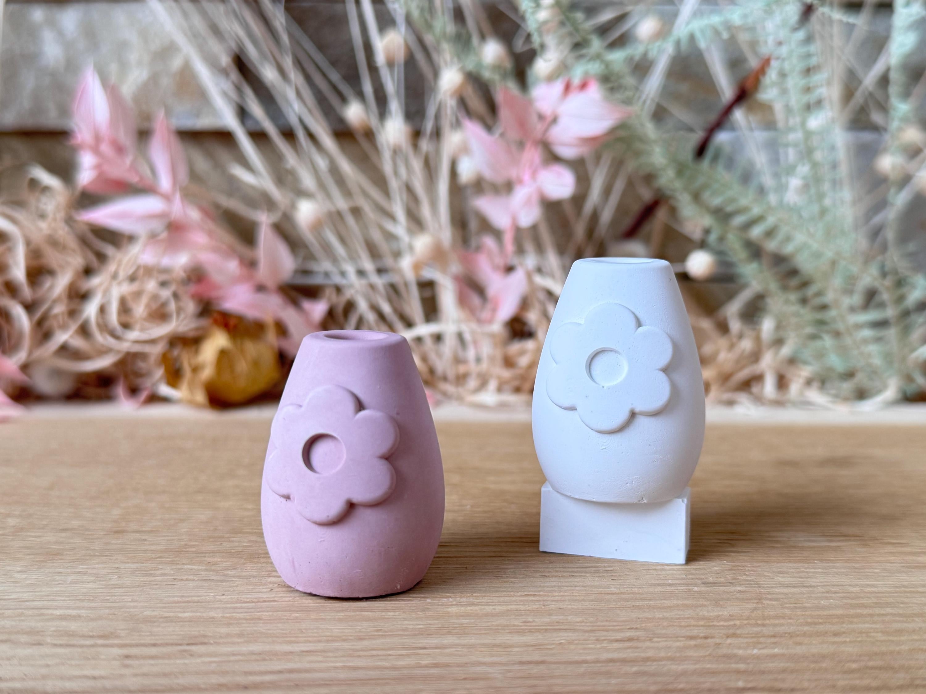 Silikon - Gießform - Mini Vase für unsere Häuserkranzplatten- Blume - Stecksystem - Klötzchen - Häuserkranz -