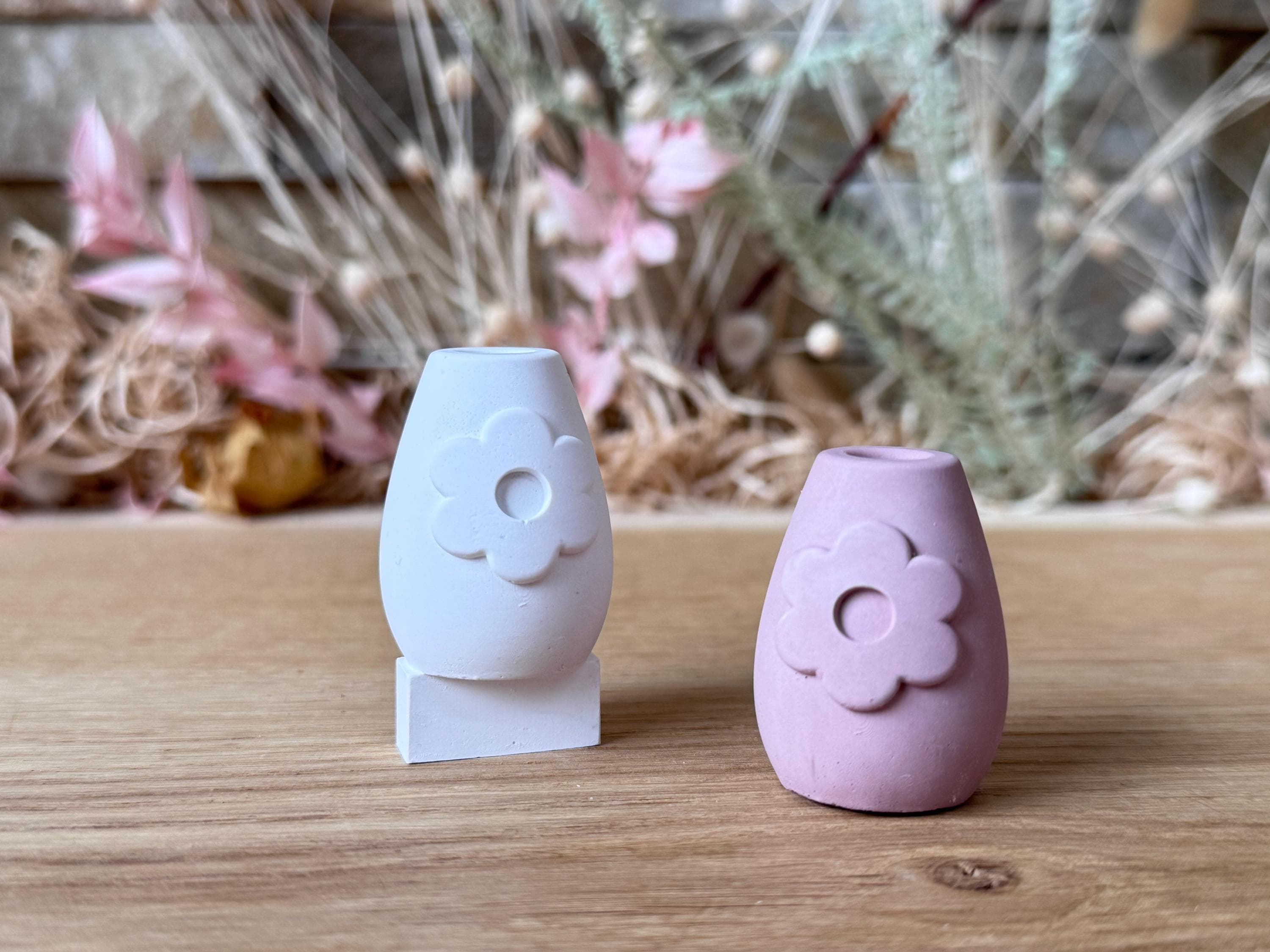 Silikon - Gießform - Mini Vase für unsere Häuserkranzplatten- Blume - Stecksystem - Klötzchen - Häuserkranz -