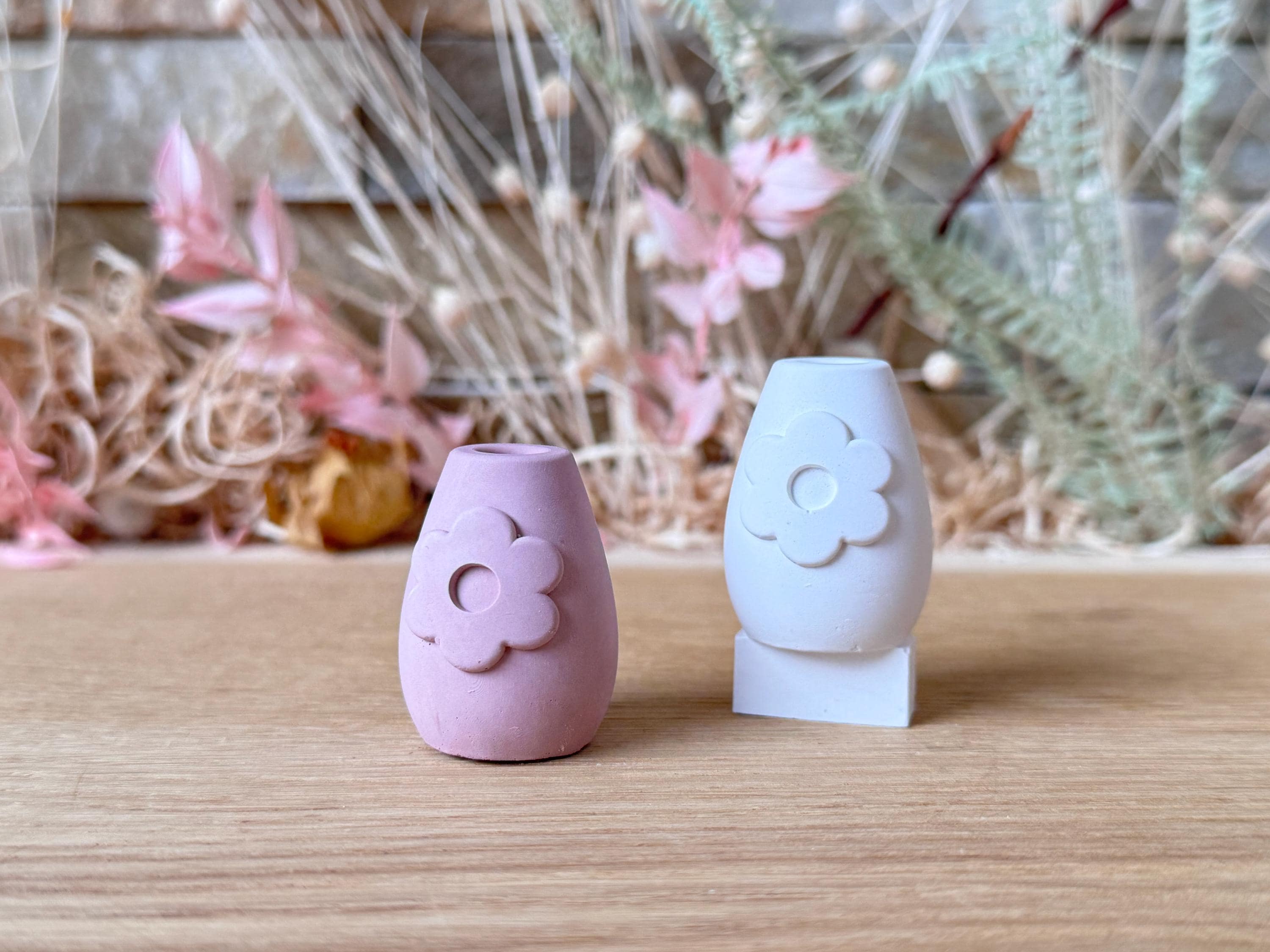 Silikon - Gießform - Mini Vase für unsere Häuserkranzplatten- Blume - Stecksystem - Klötzchen - Häuserkranz -