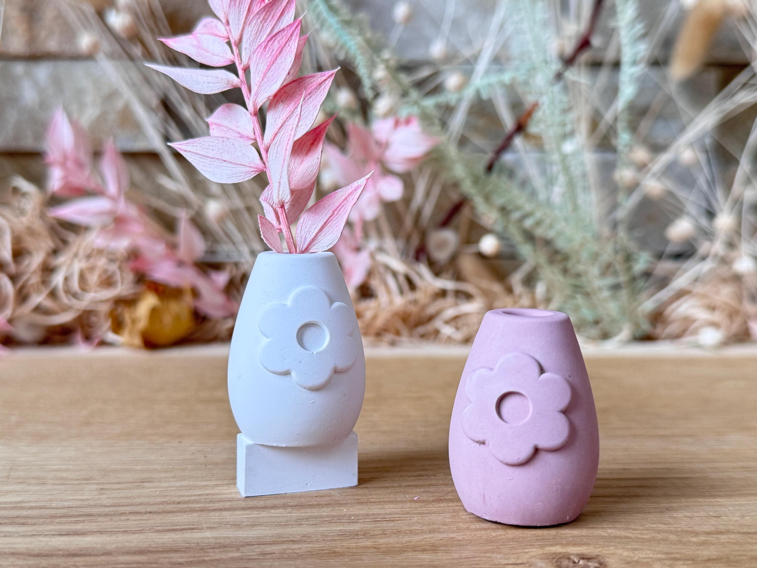 Silikon - Gießform - Mini Vase für unsere Häuserkranzplatten- Blume - Stecksystem - Klötzchen - Häuserkranz -