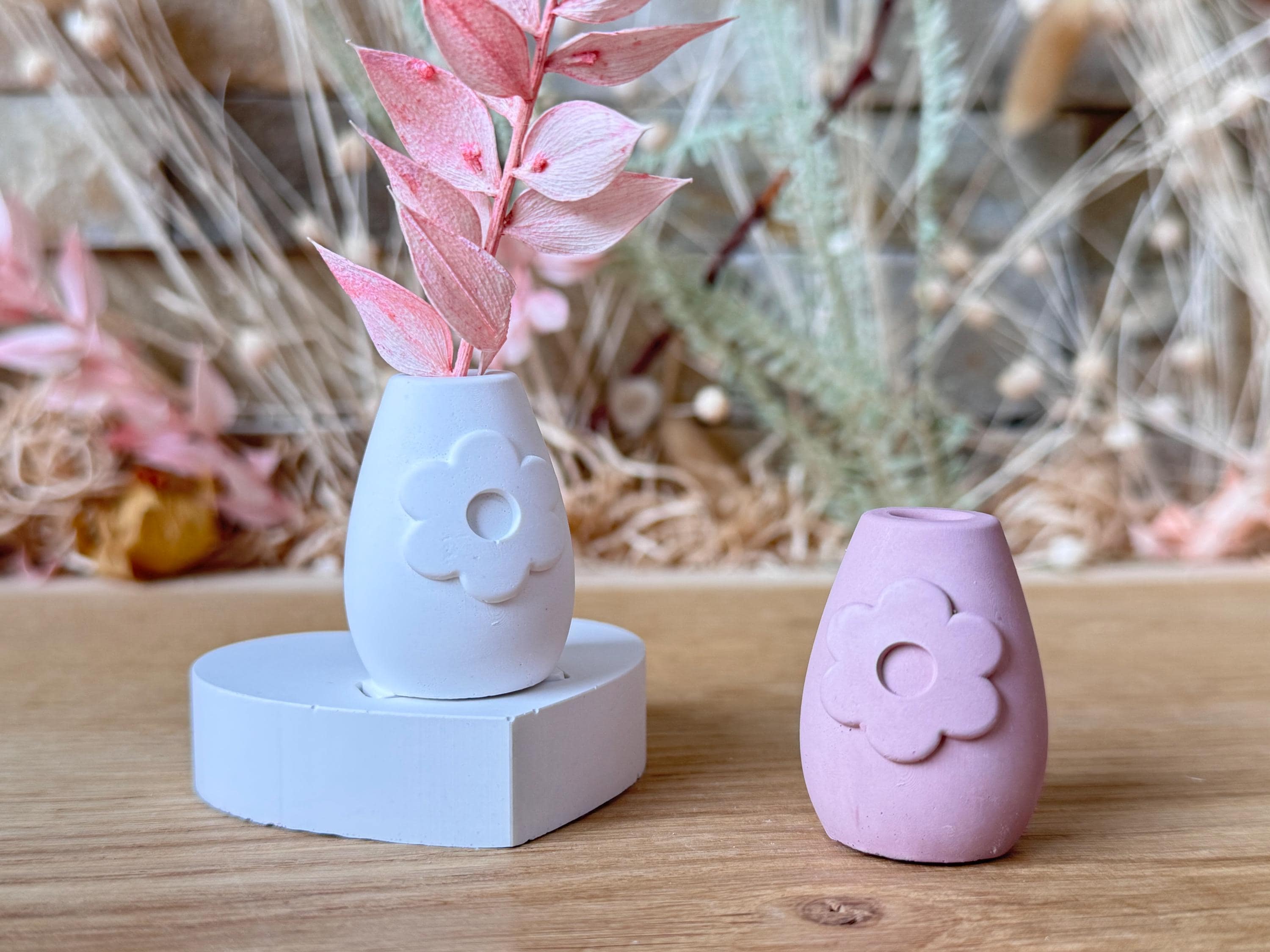 Silikon - Gießform - Mini Vase für unsere Häuserkranzplatten- Blume - Stecksystem - Klötzchen - Häuserkranz -