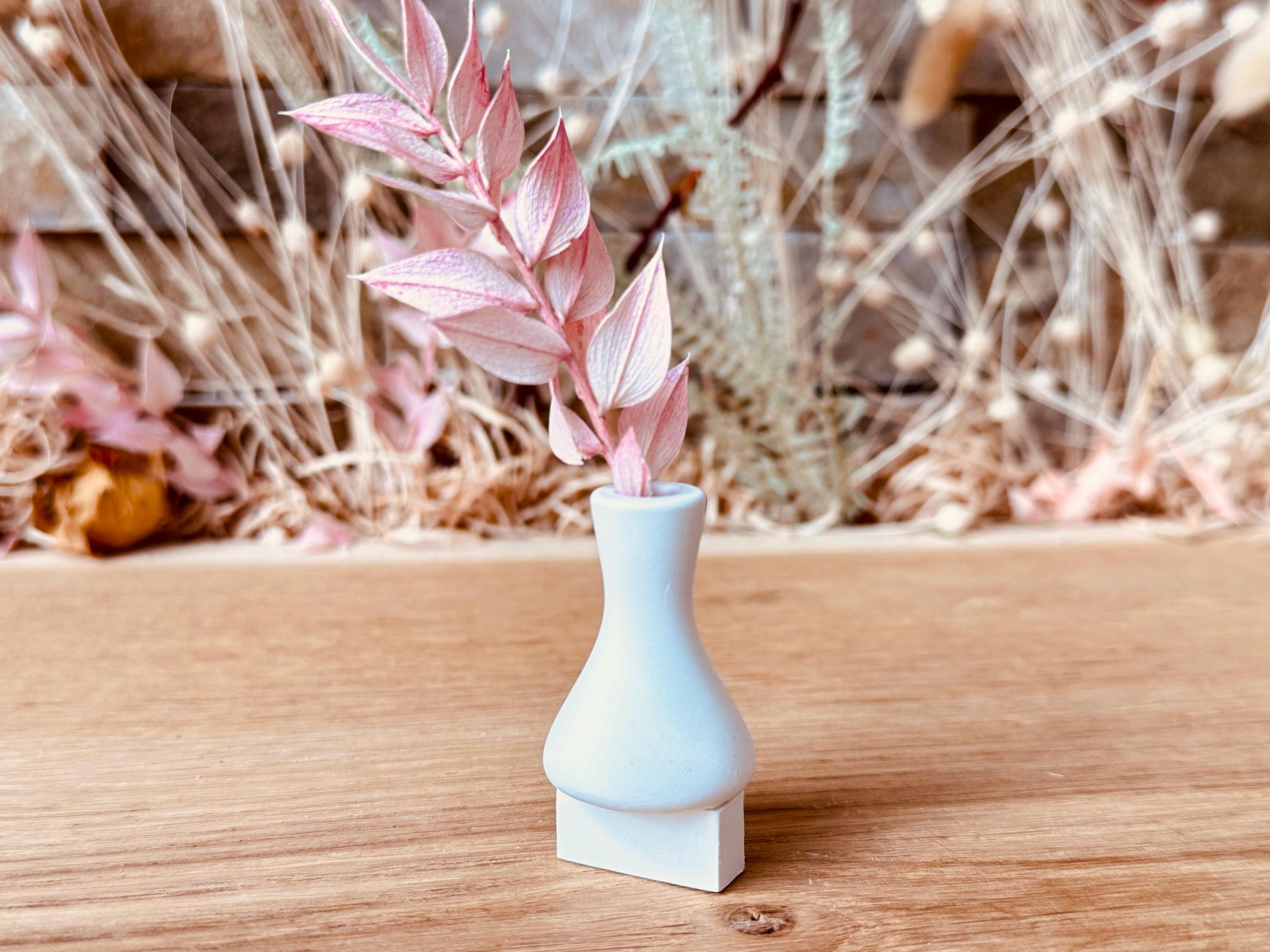 Silikon - Gießform - Mini Vase für unsere Häuserkranzplatten- schmale Vase - Stecksystem - Klötzchen - Häuserkranz -