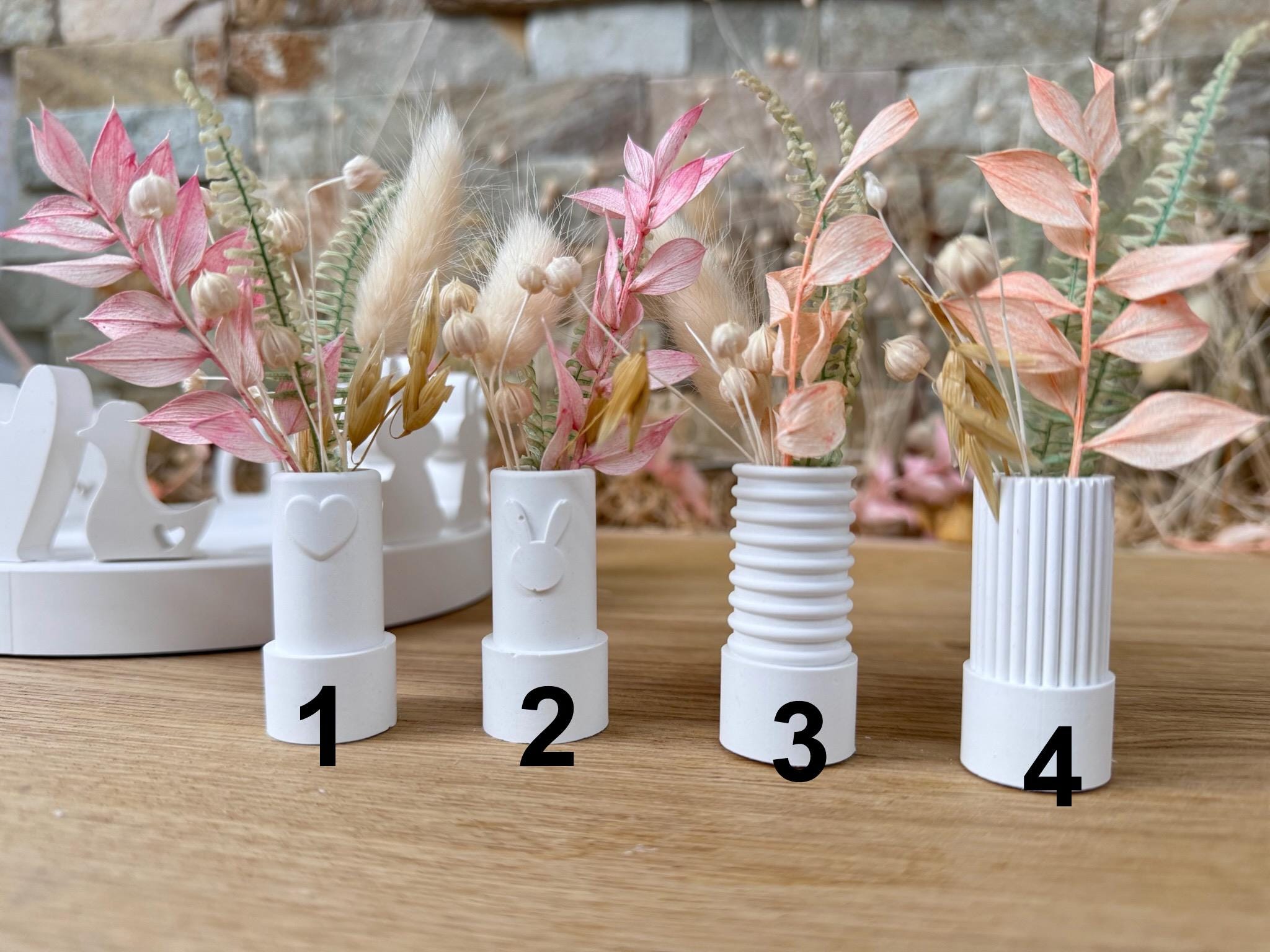 Silikon - Gießform -Mini Vasen für unsere Adventskranzplatte -Baumstabkerzenhalter - Klötzchen - Häuserkranz -