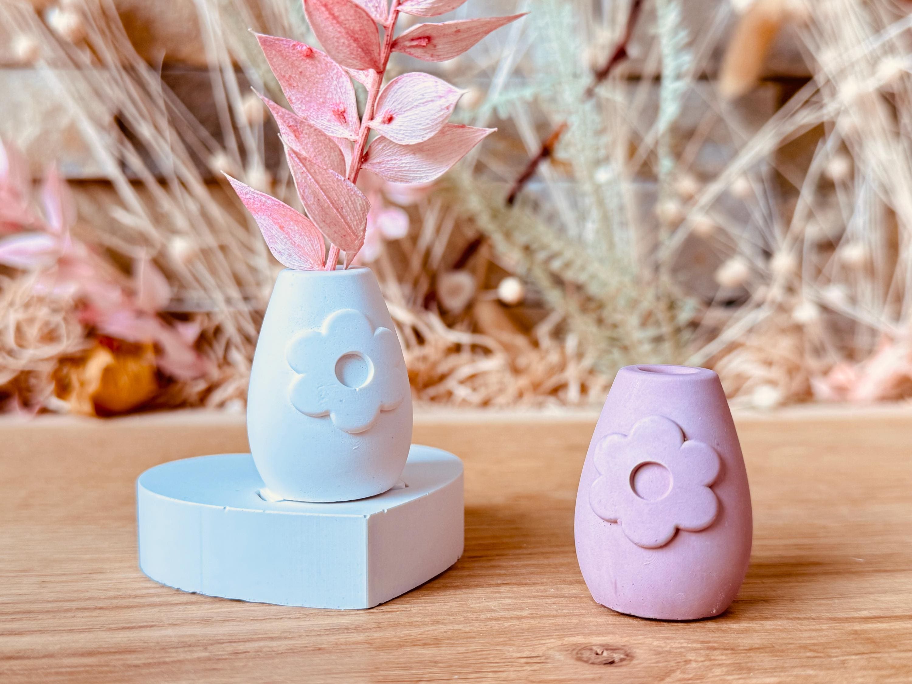 Silikon - Gießform - Mini Vase für unsere Häuserkranzplatten- Blume - Stecksystem - Klötzchen - Häuserkranz -