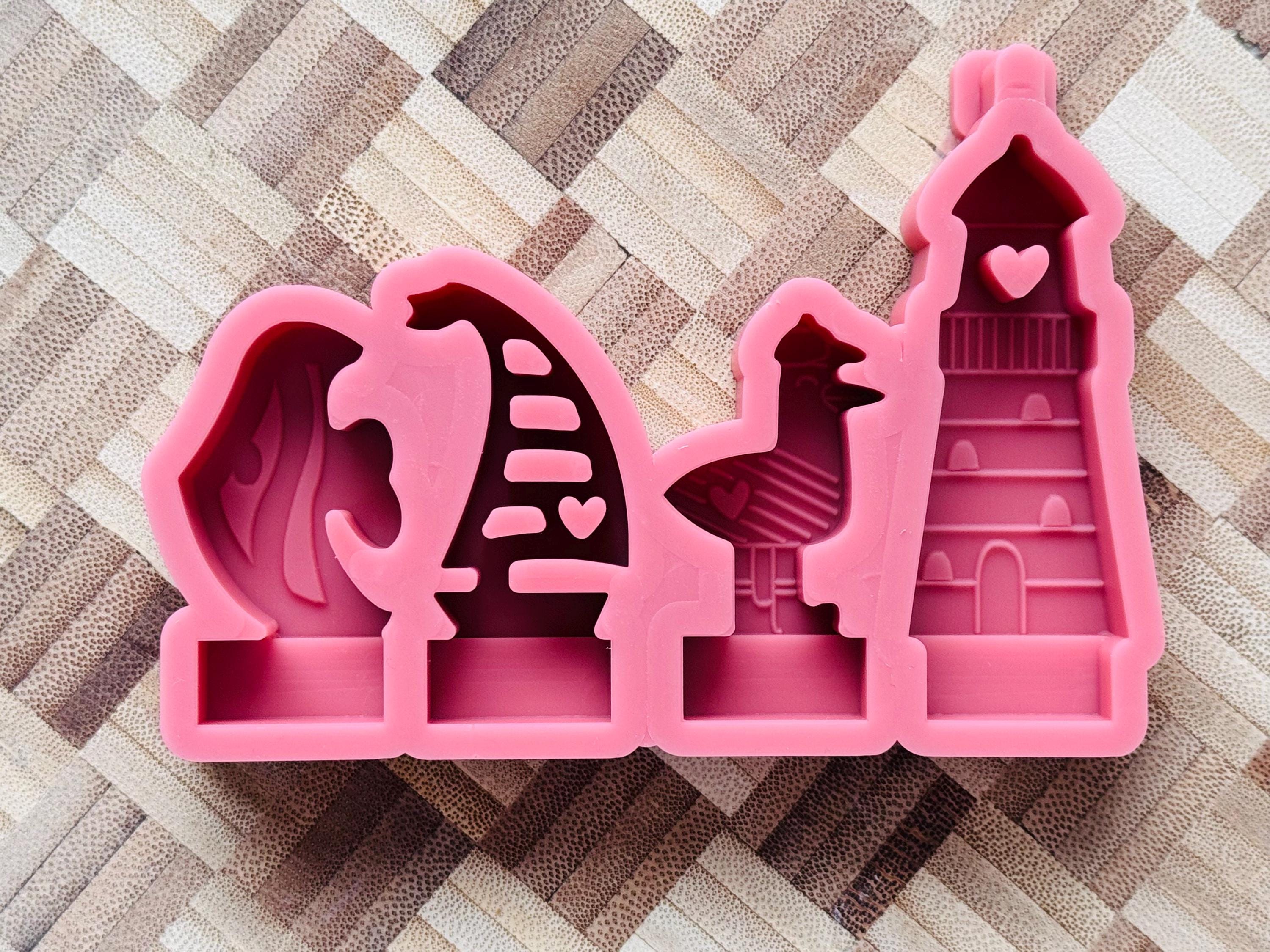 Silikon - Gießform - Klötzchenhäuser - Maritim-Set 2 - Klötzchen - Häuserkranz -