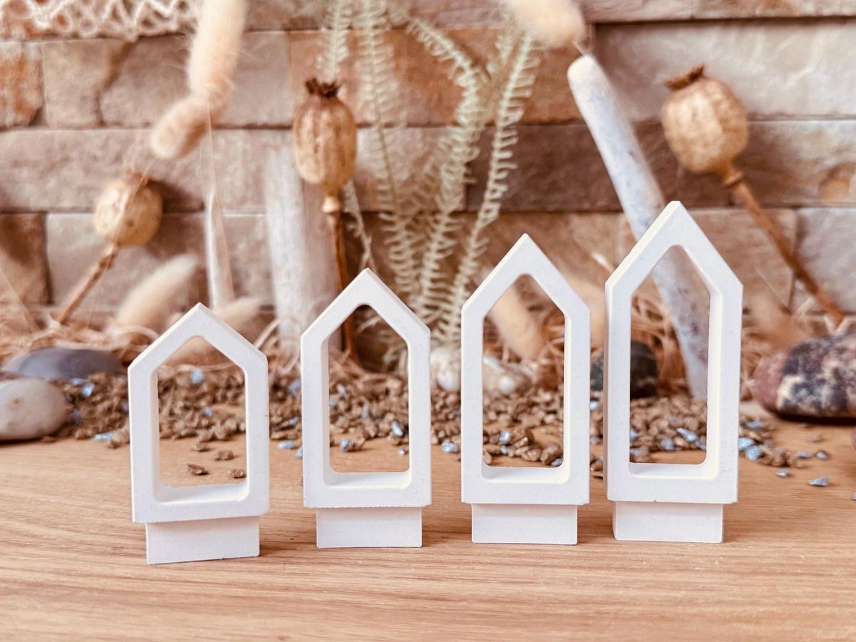 Silikon Gießform schmale Häuser Klötzchen Häuserkranz Lichthäuser – Ansicht 4