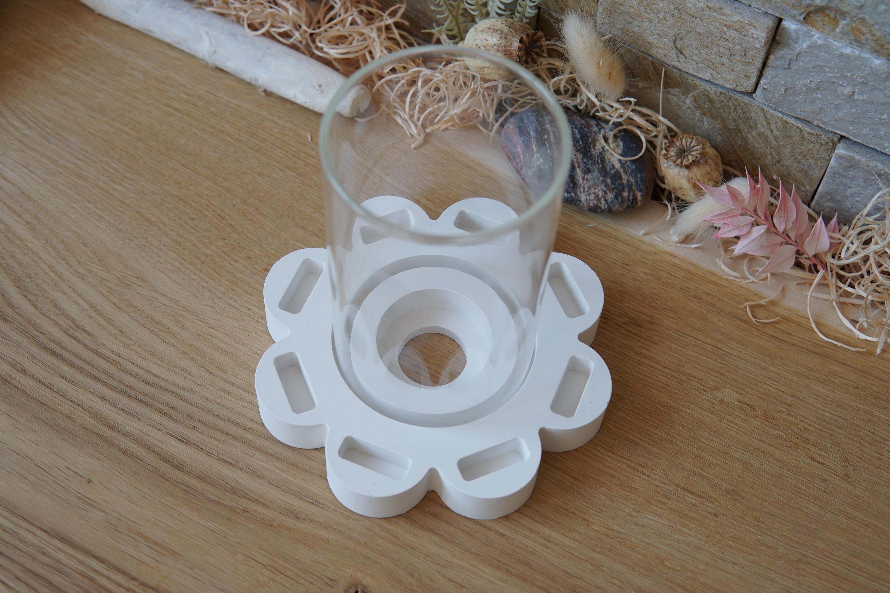 Silikon - Gießform - Klötzchenhäuser - Blumenwindlicht - Fackelhalter - Klötzchen - Häuserkranz -