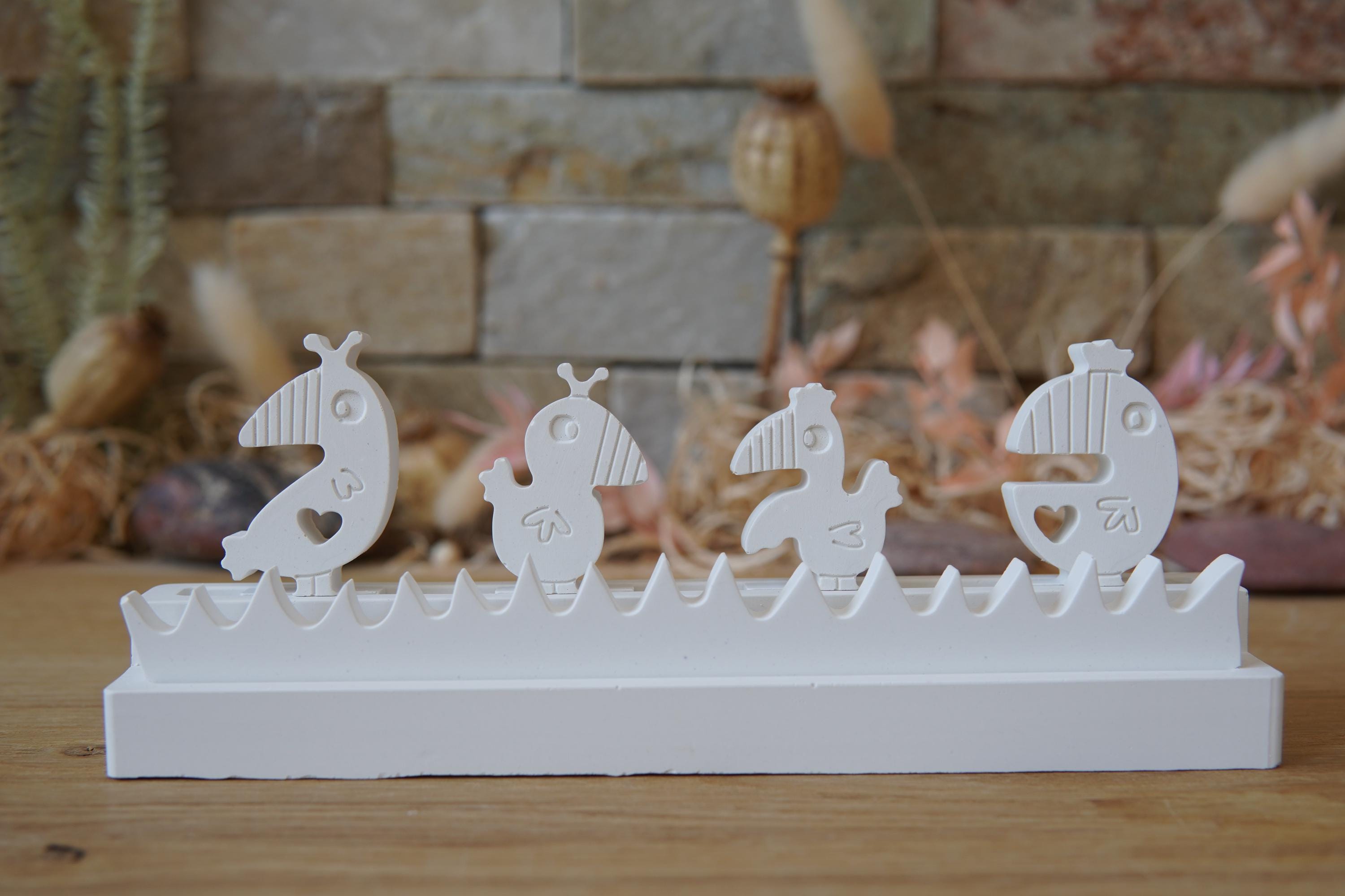 Silikon - Gießform - Klötzchenhäuser - Papagei - Klötzchen - Häuserkranz -