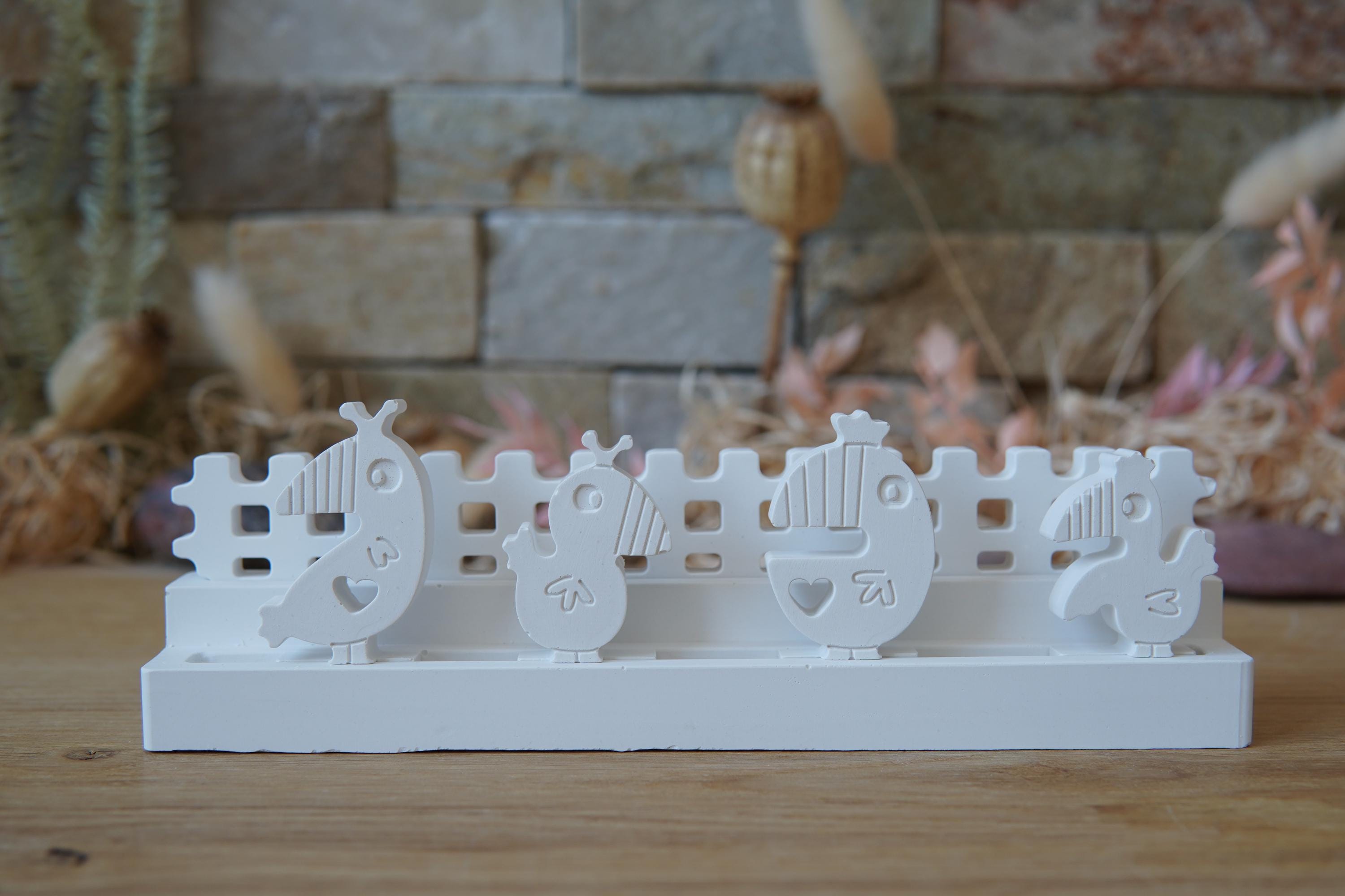 Silikon - Gießform - Klötzchenhäuser - Papagei - Klötzchen - Häuserkranz -